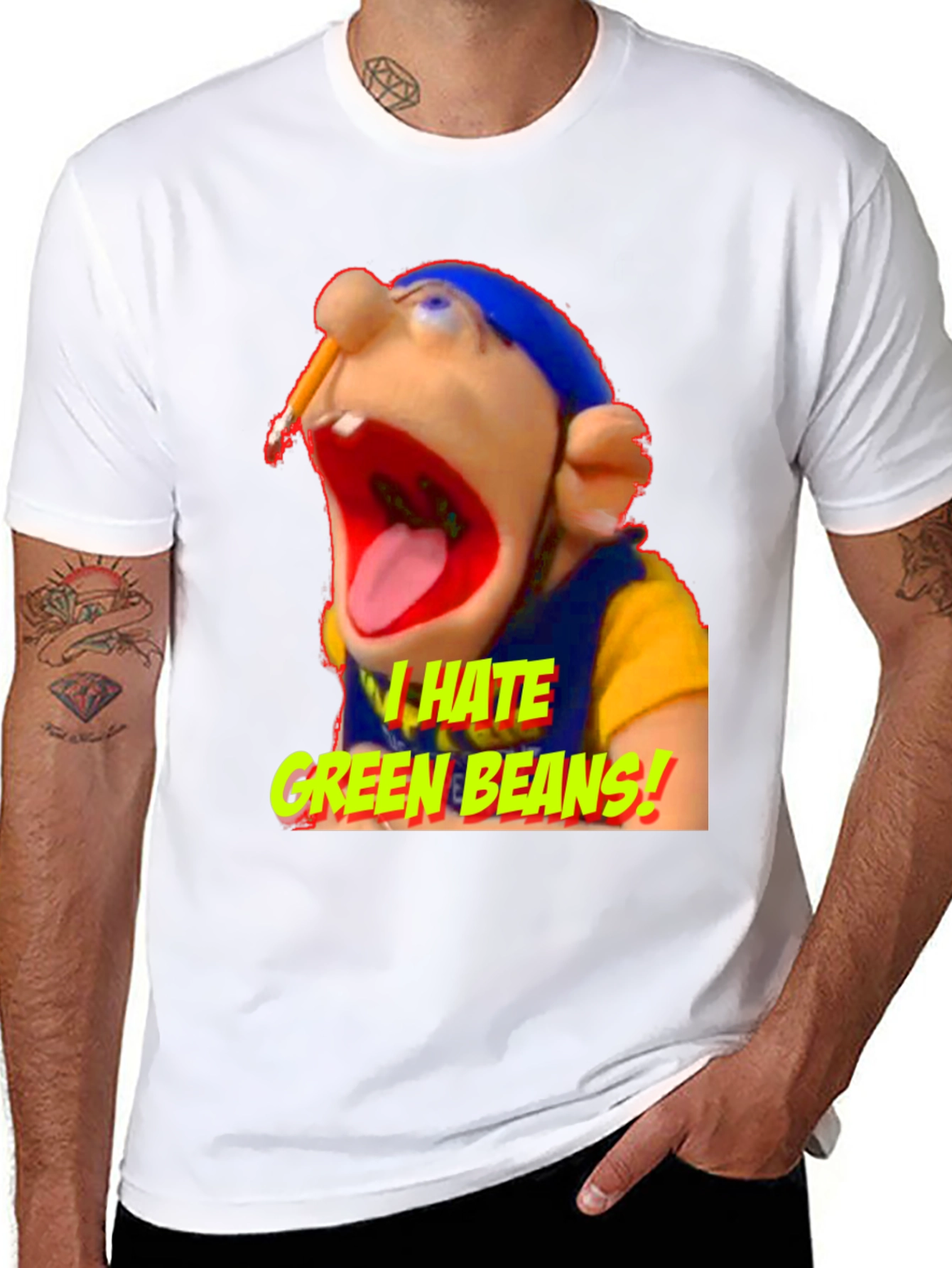 I Hate Green Beans T-Shirt Funny Puppets