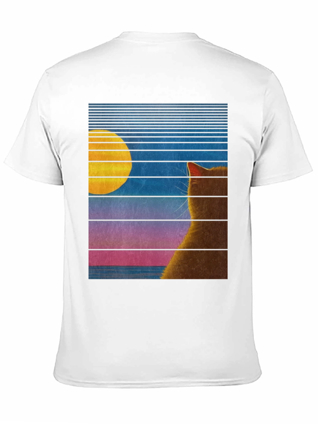 Retro Cat Moon T-Shirt - Unisex Graphic Tee