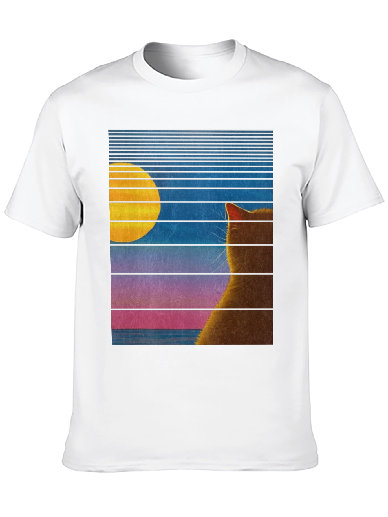 Retro Cat Moon T-Shirt - Unisex Graphic Tee