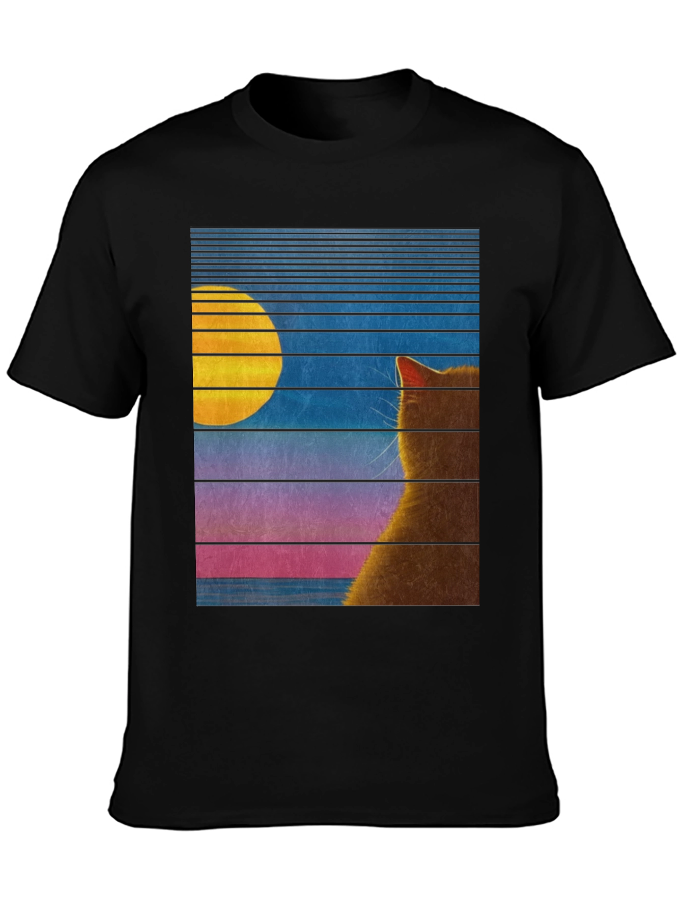 Retro Cat Moon T-Shirt - Unisex Graphic Tee