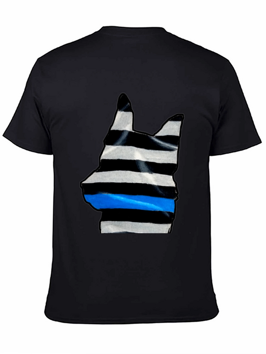 Striped Dog Silhouette Tee