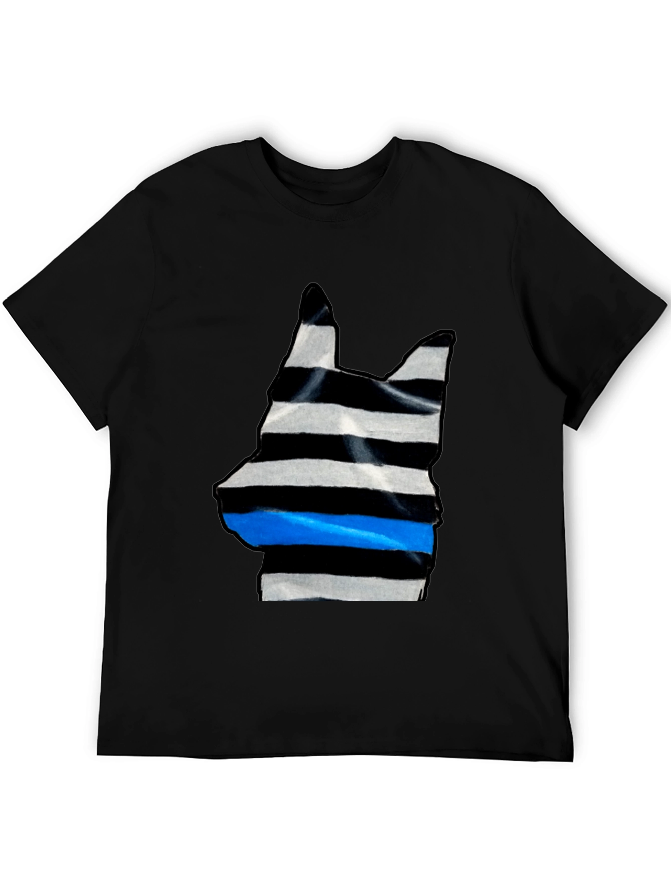 Striped Dog Silhouette Tee