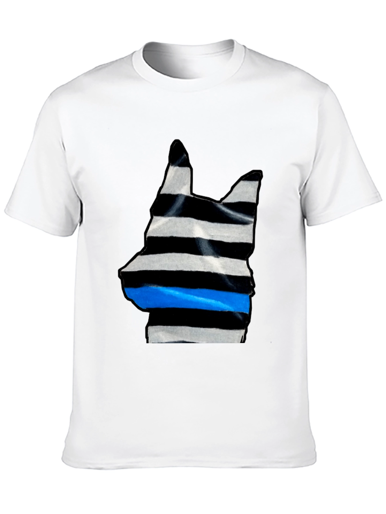 Striped Dog Silhouette Tee