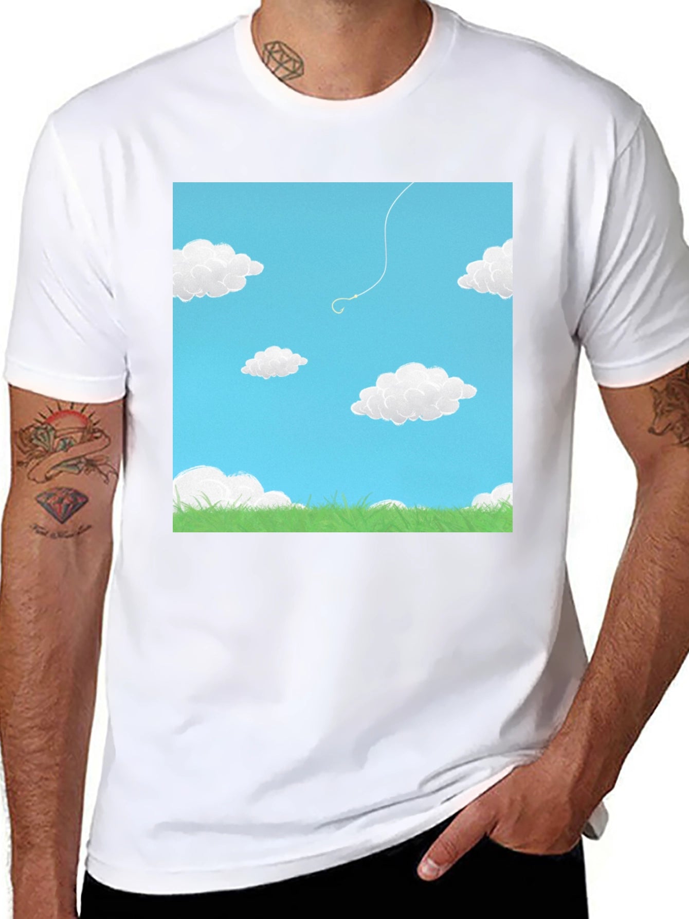Whimsical Sky Graphic T-Shirt - Cloudscape Tee