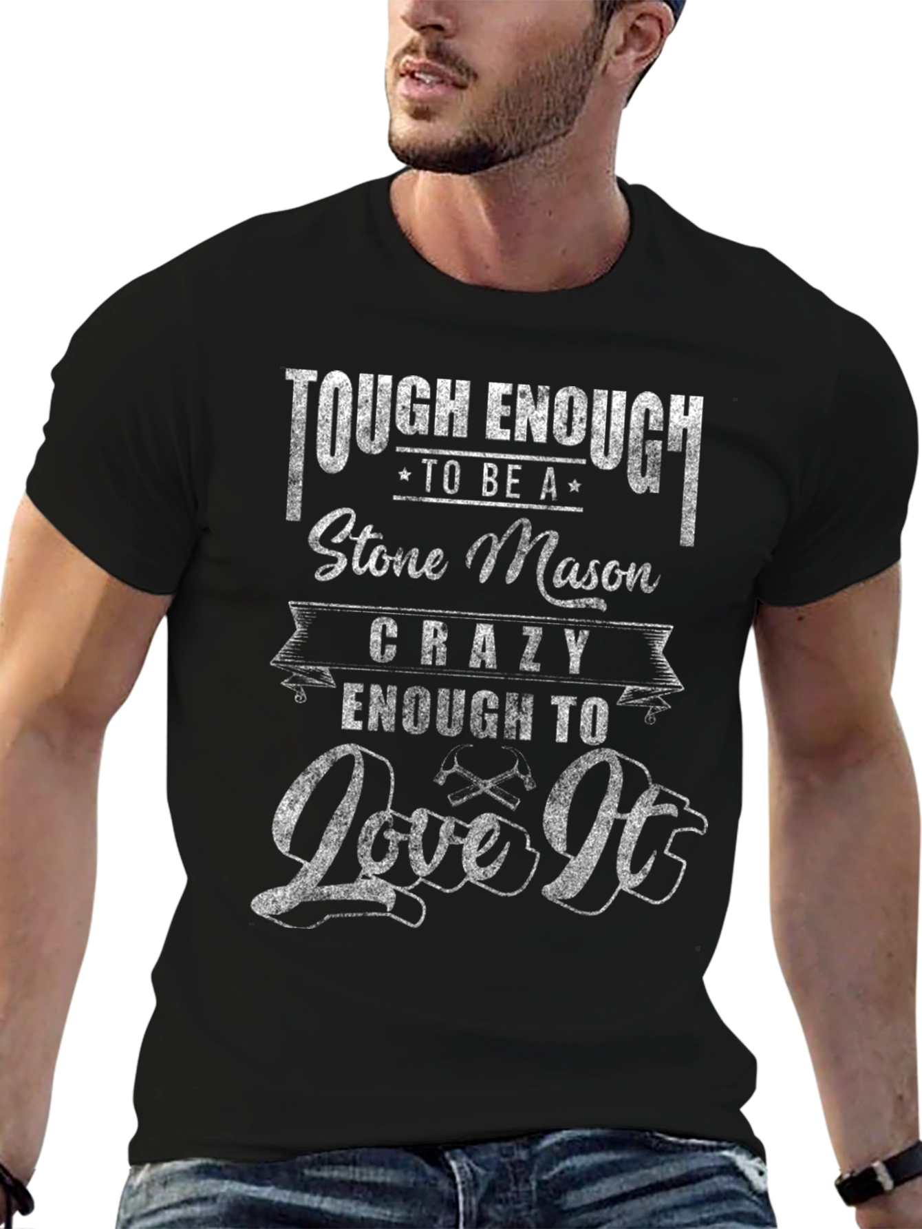Tough Stone Mason Black Graphic Tee