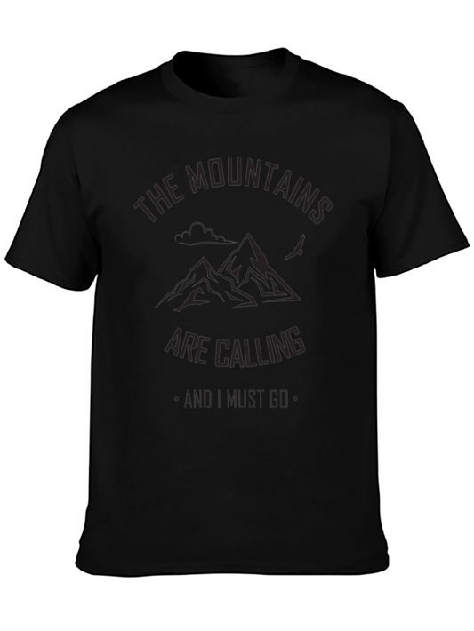 Mountains are Calling Black T-Shirt