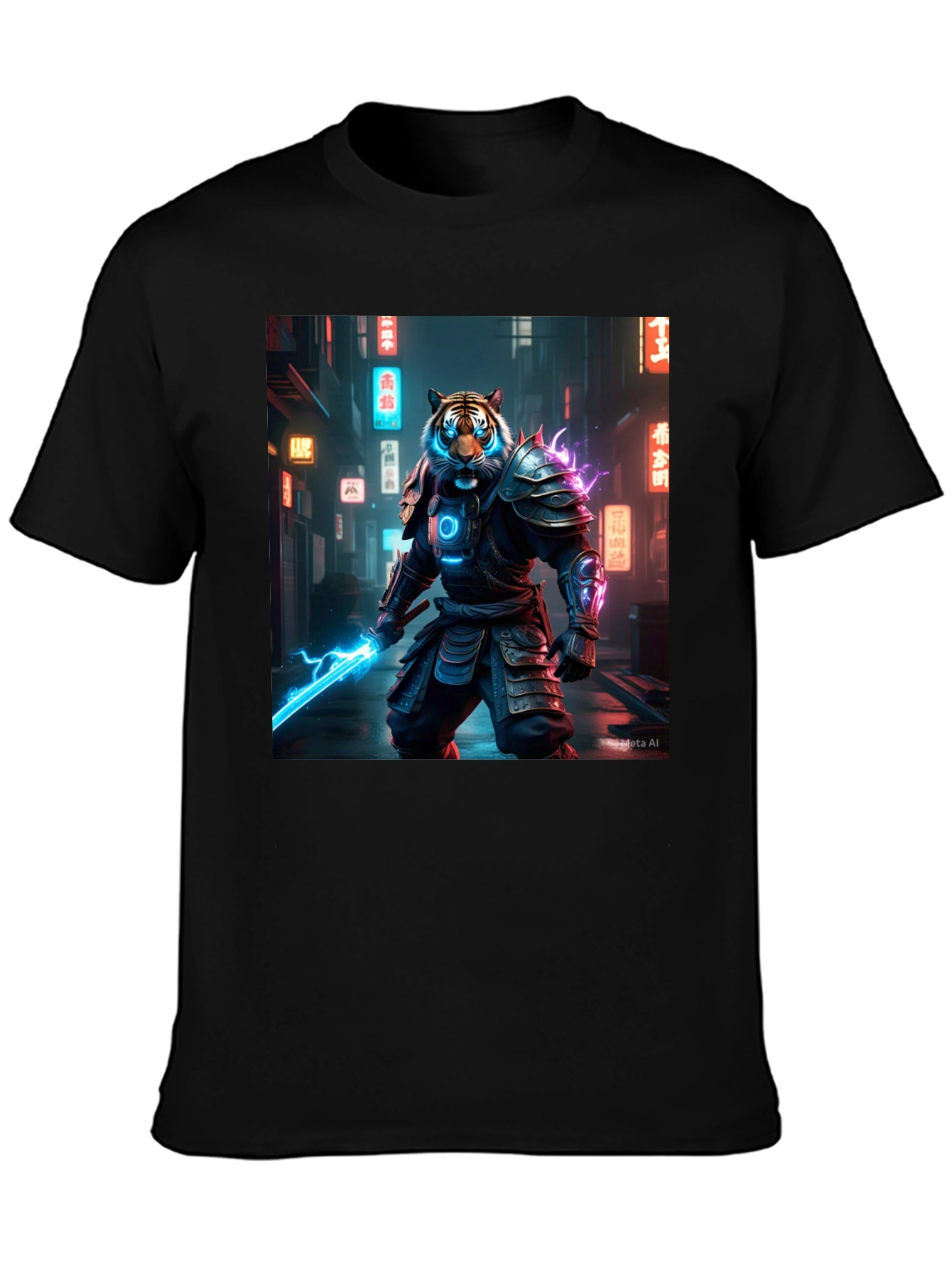 Cyberpunk Tiger Samurai Graphic Tee