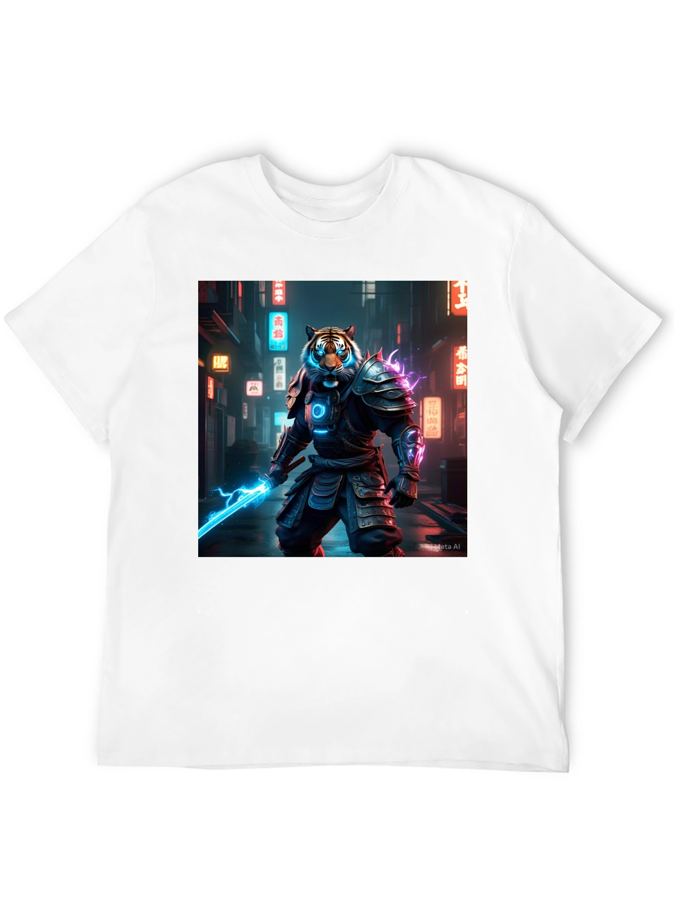 Cyberpunk Tiger Samurai Graphic Tee