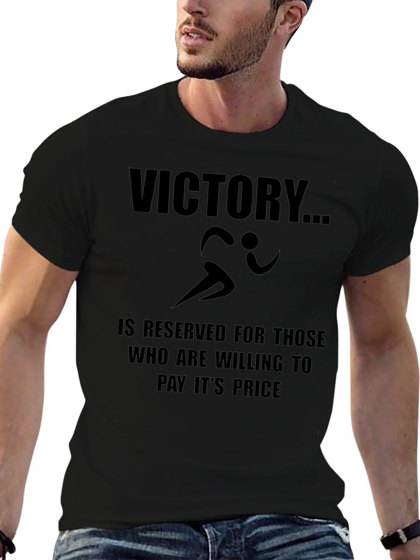 Victory Graphic T-Shirt - Motivational Runner Design