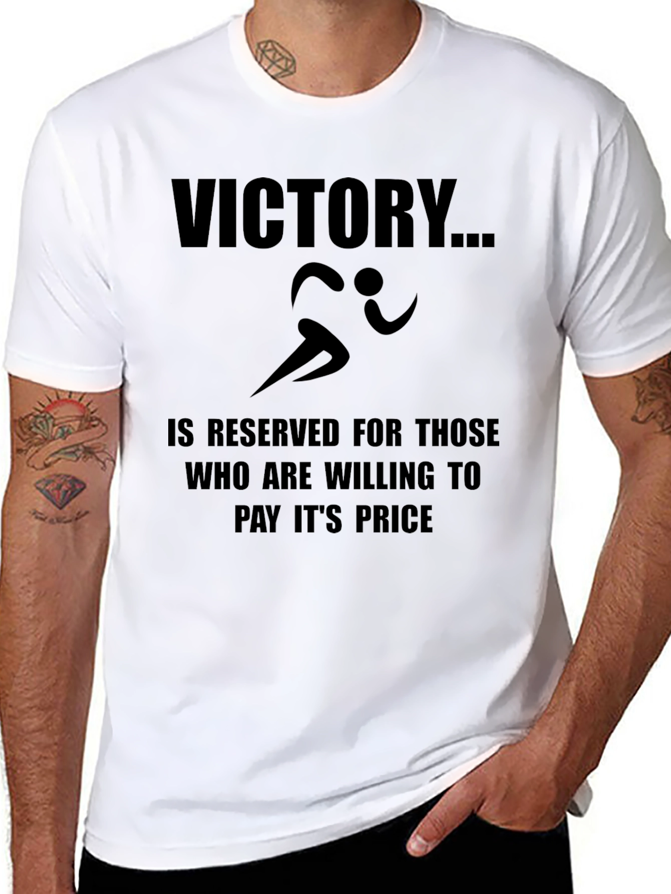 Victory Graphic T-Shirt - Motivational Runner Design