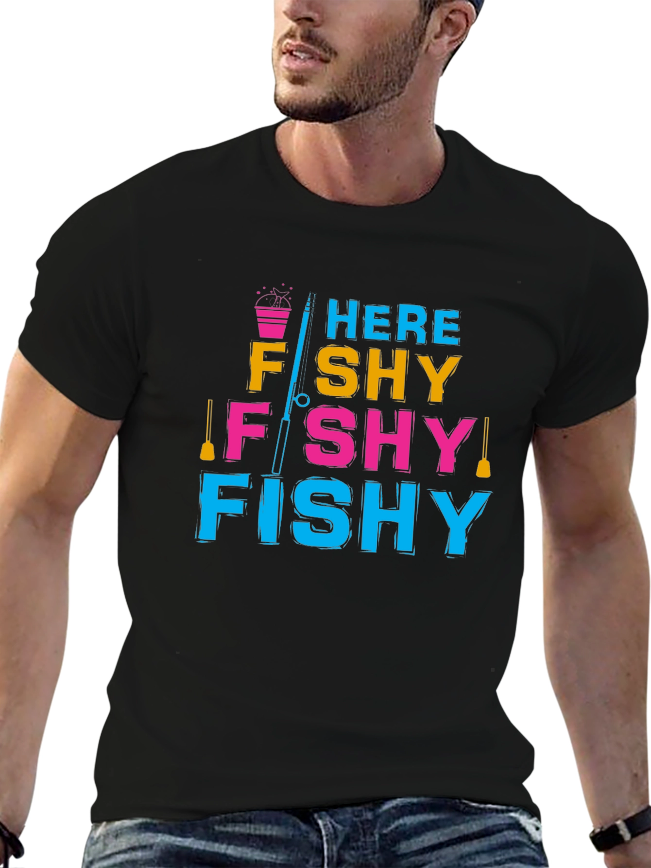 Here Fishy Fishy T-Shirt - Fishing Lover Tee