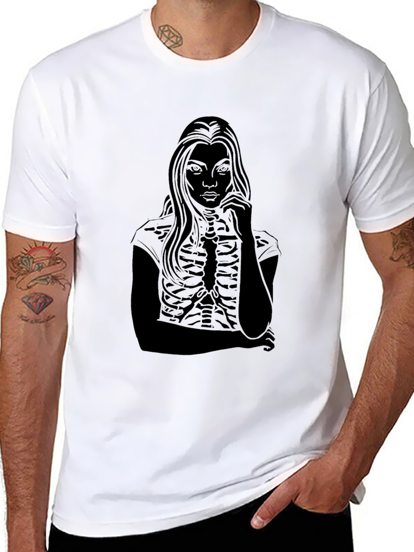 Skeleton Girl Tee - Edgy Graphic T-Shirt