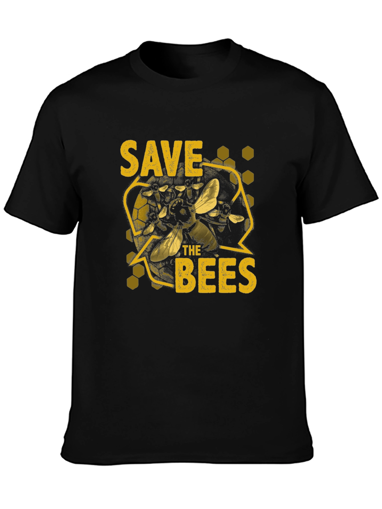 Save the Bees Graphic T-Shirt - Black Cotton Tee