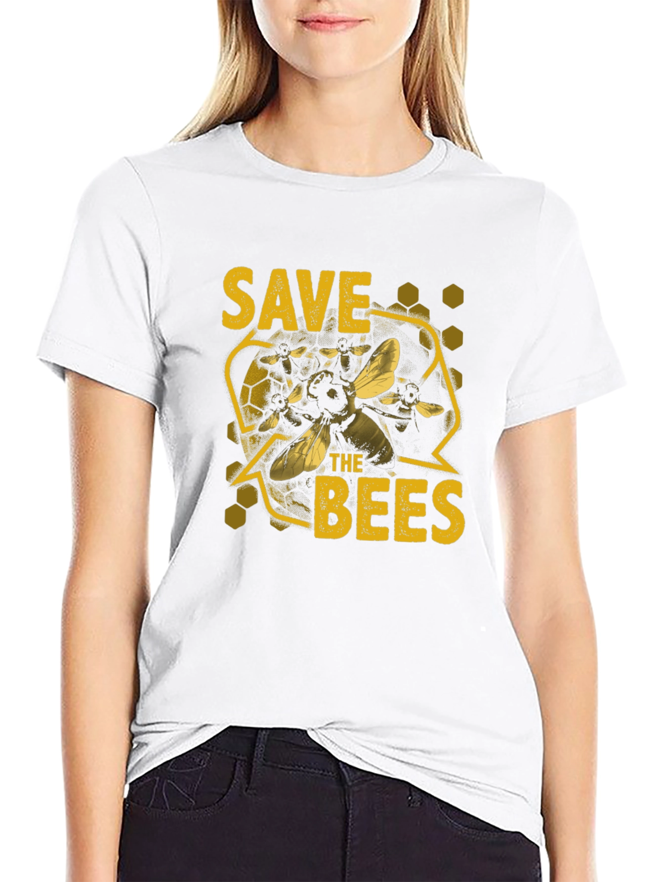 Save the Bees Graphic T-Shirt - Black Cotton Tee