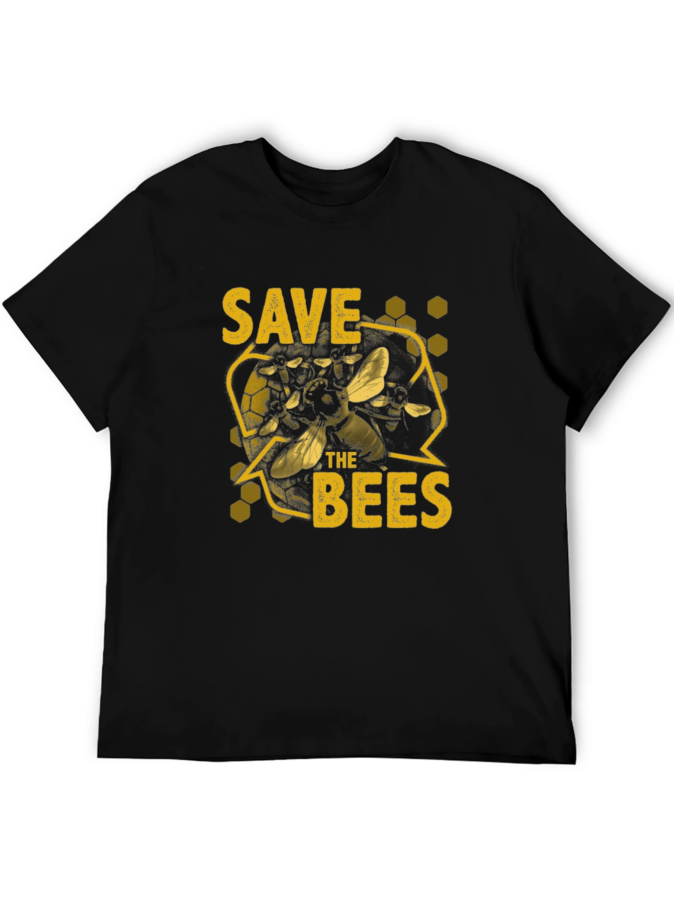 Save the Bees Graphic T-Shirt - Black Cotton Tee