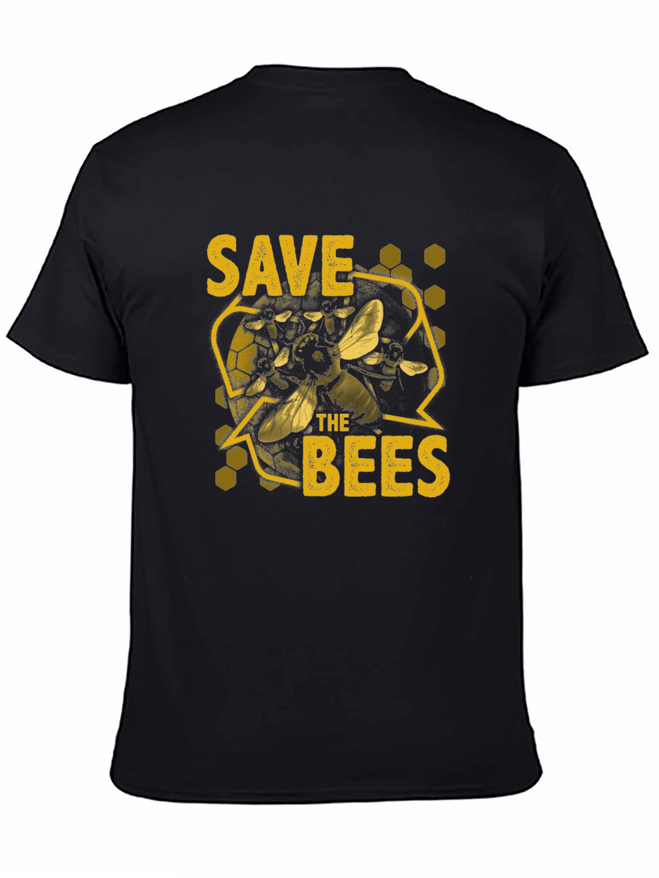 Save the Bees Graphic T-Shirt - Black Cotton Tee