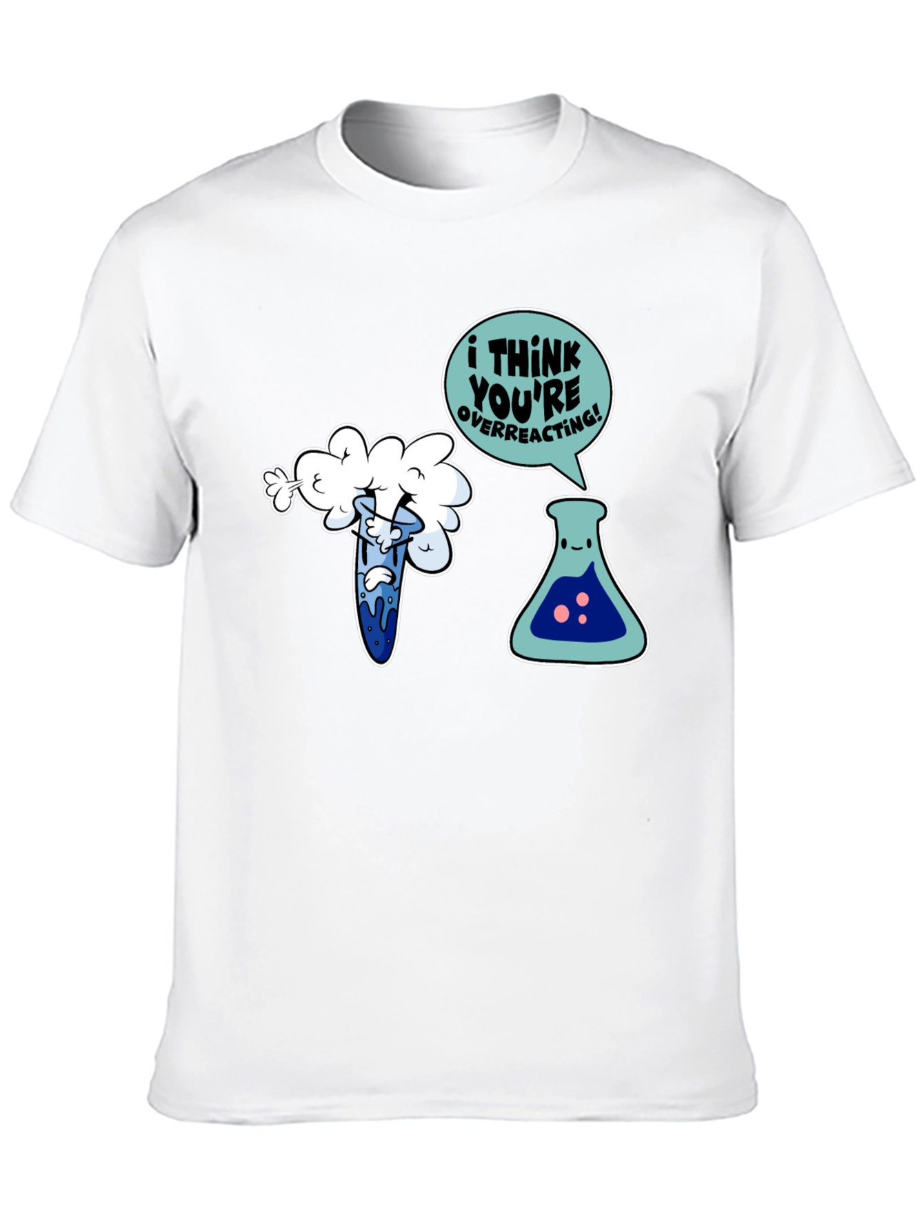 Funny Chemistry T-Shirt: Overreacting Cartoon Tee
