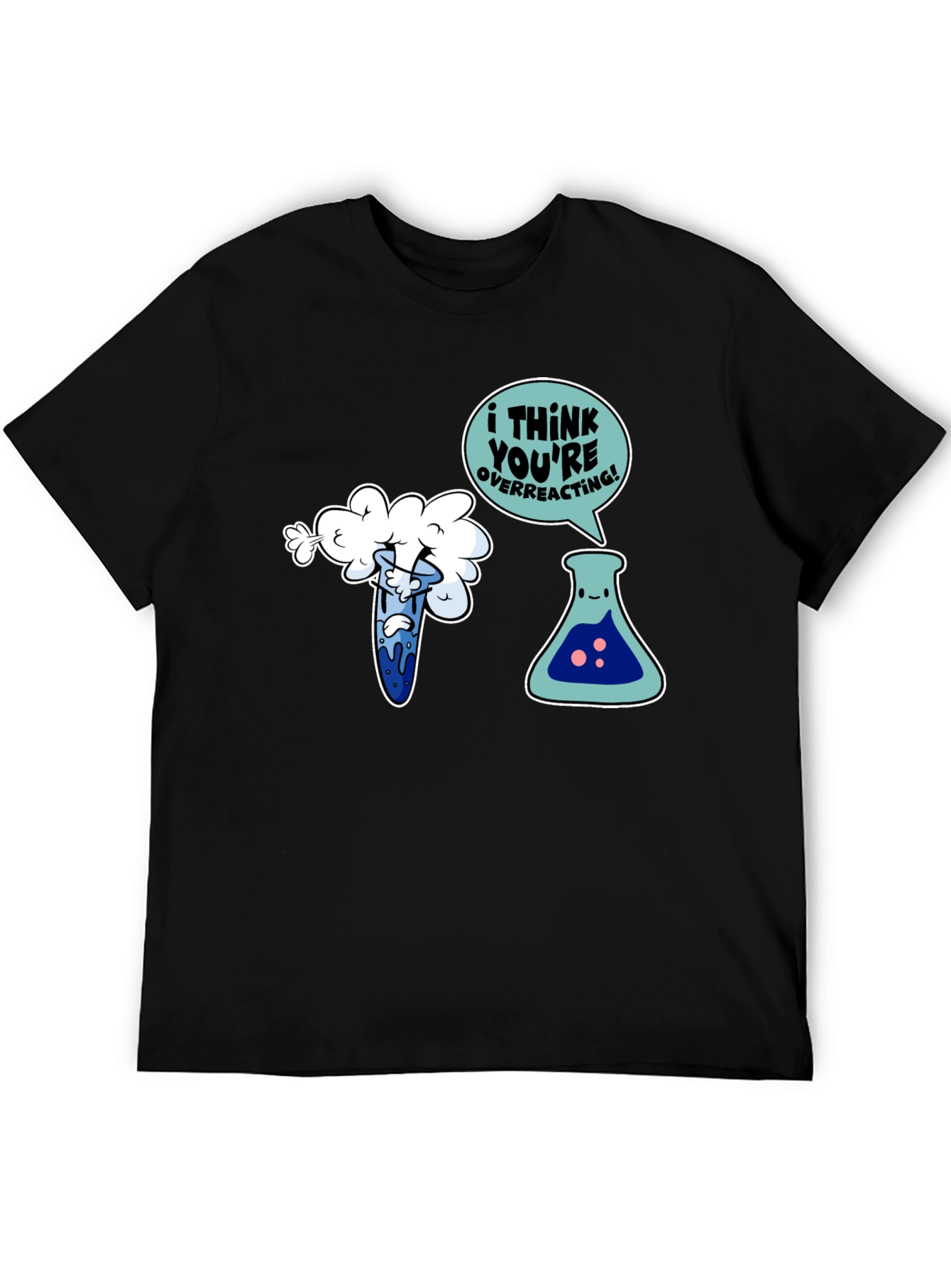 Funny Chemistry T-Shirt: Overreacting Cartoon Tee