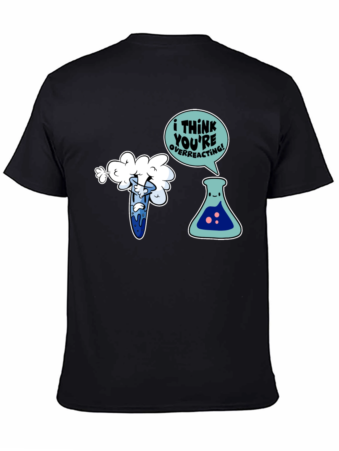 Funny Chemistry T-Shirt: Overreacting Cartoon Tee