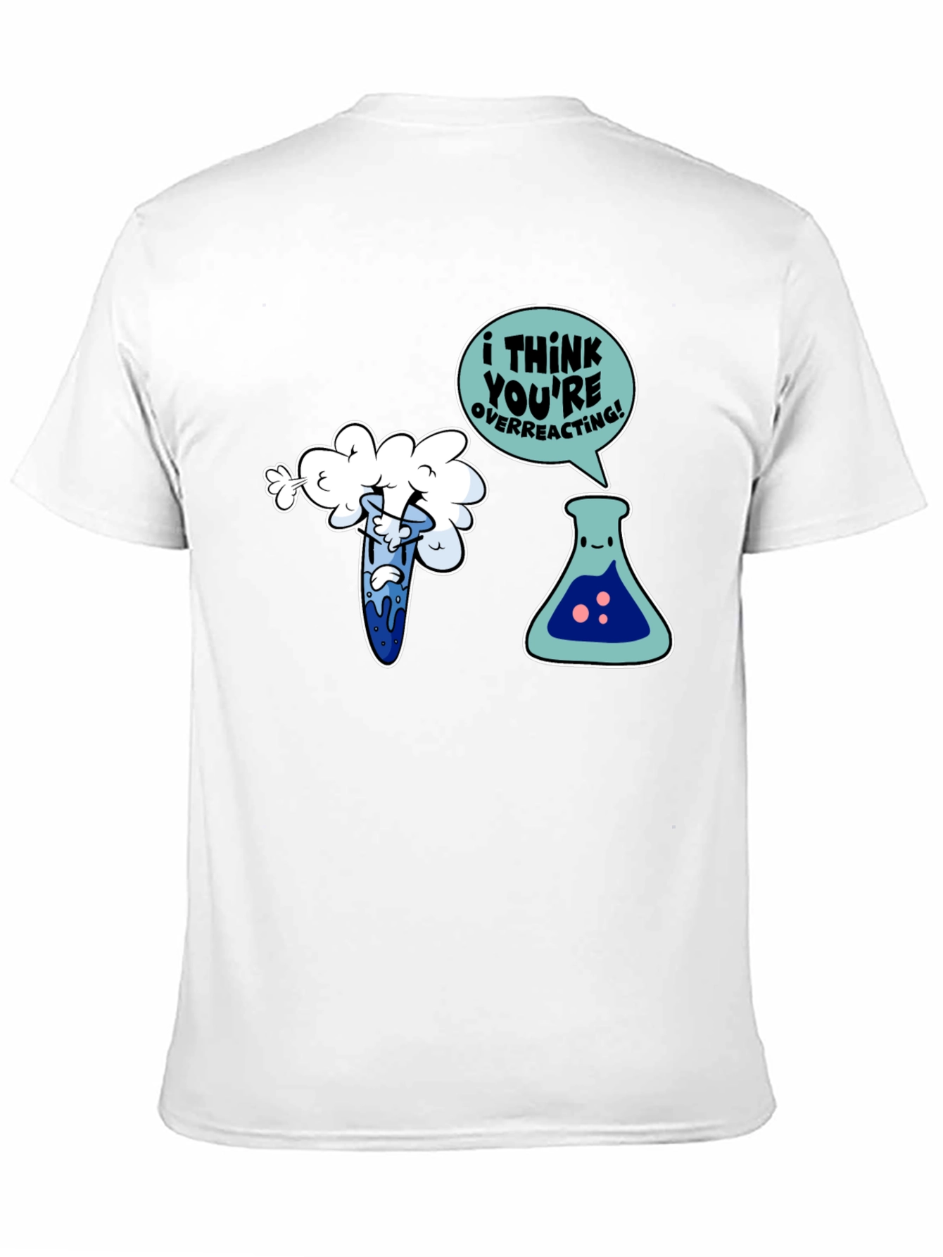 Funny Chemistry T-Shirt: Overreacting Cartoon Tee
