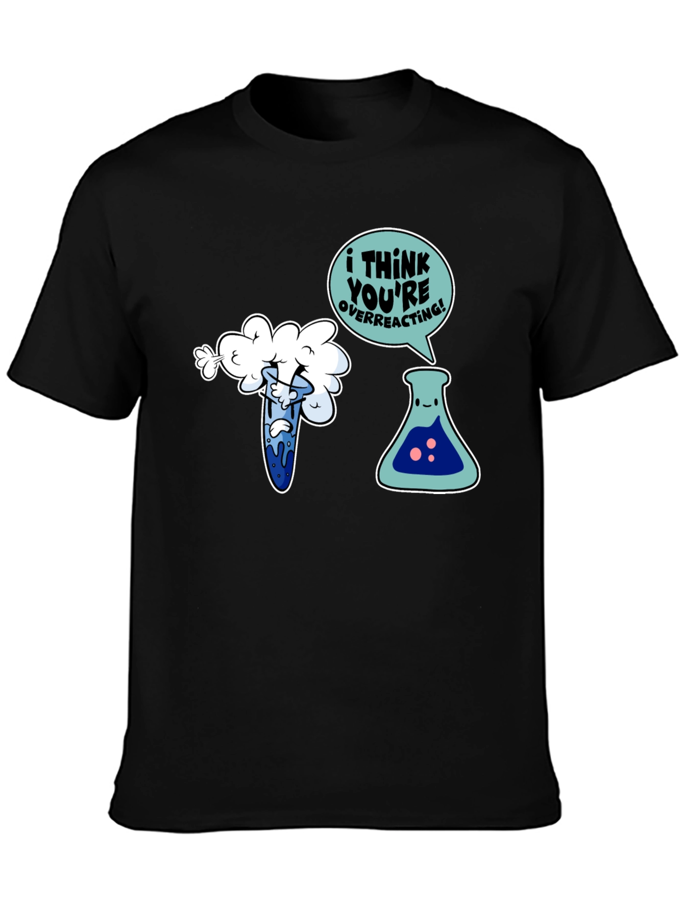 Funny Chemistry T-Shirt: Overreacting Cartoon Tee