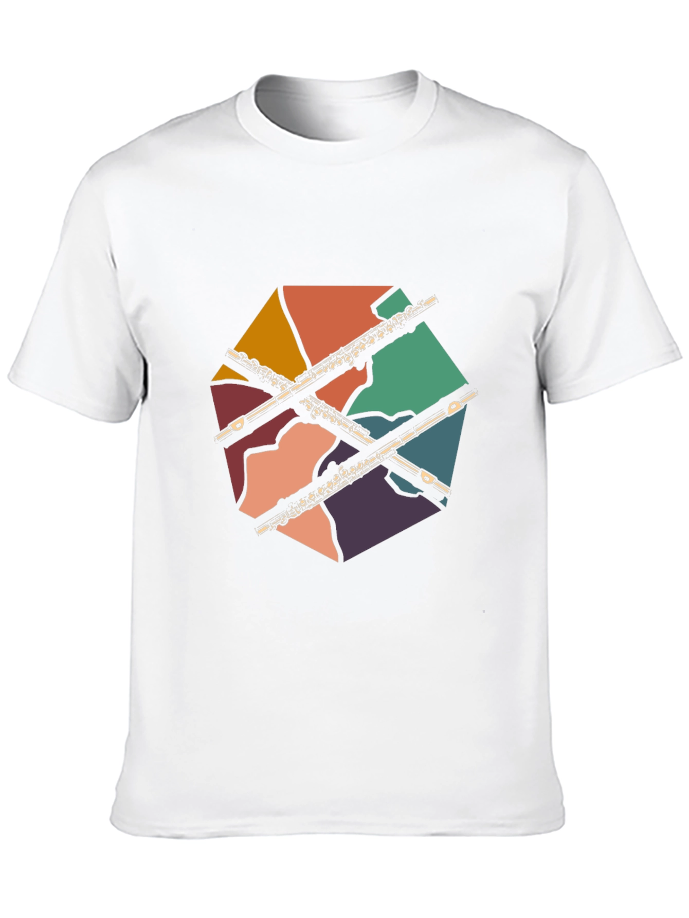Flute Music Graphic Tee - Retro Design T-Shirt