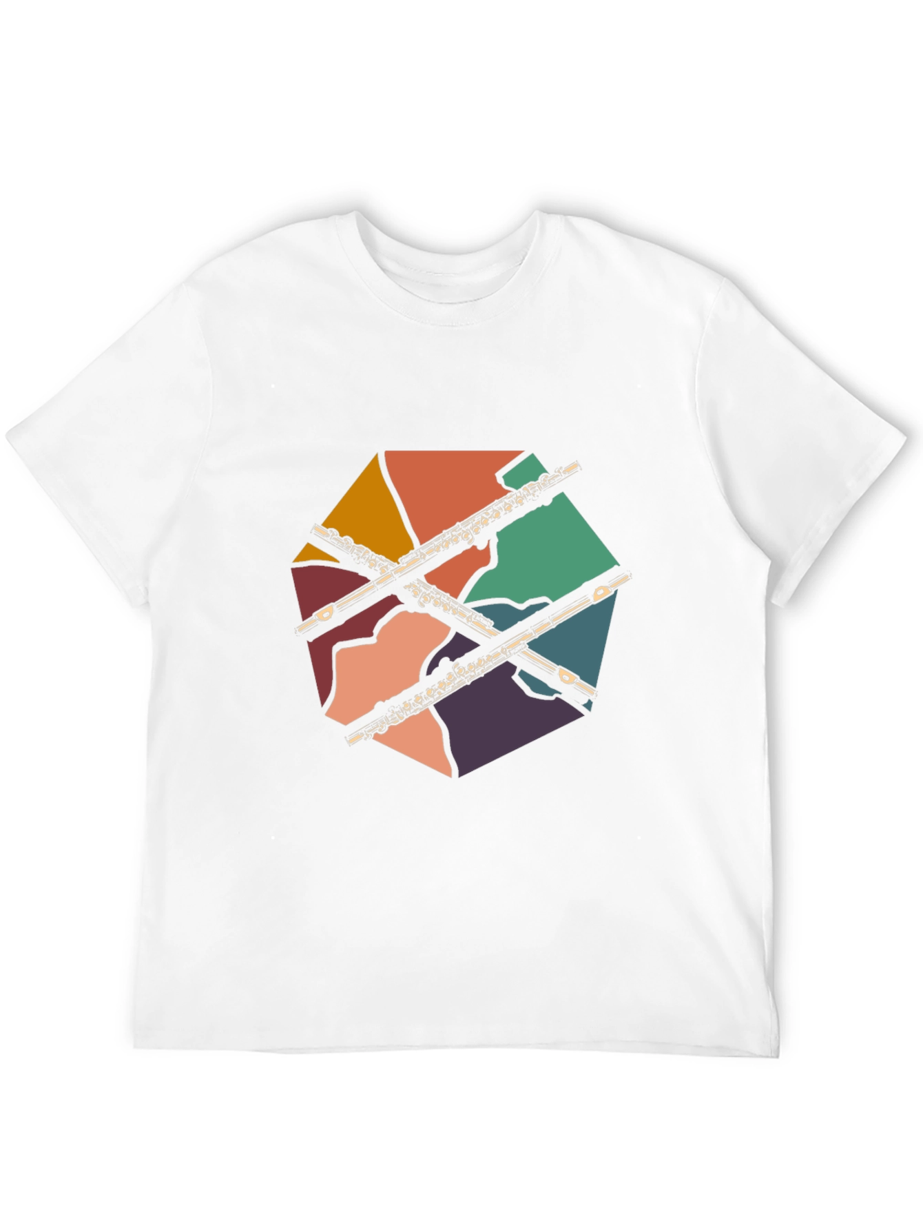 Flute Music Graphic Tee - Retro Design T-Shirt