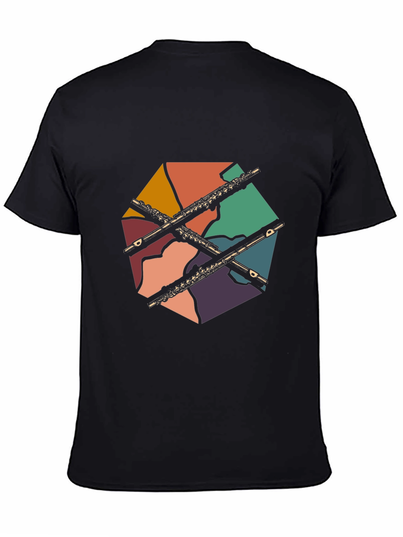 Flute Music Graphic Tee - Retro Design T-Shirt