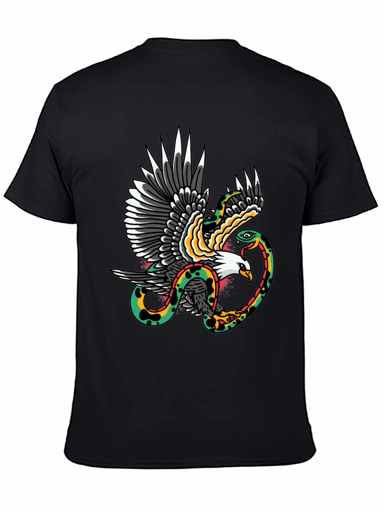 Eagle & Snake Graphic Tee - Classic Tattoo Design