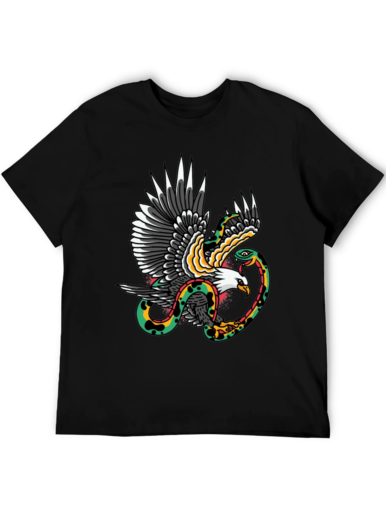 Eagle & Snake Graphic Tee - Classic Tattoo Design