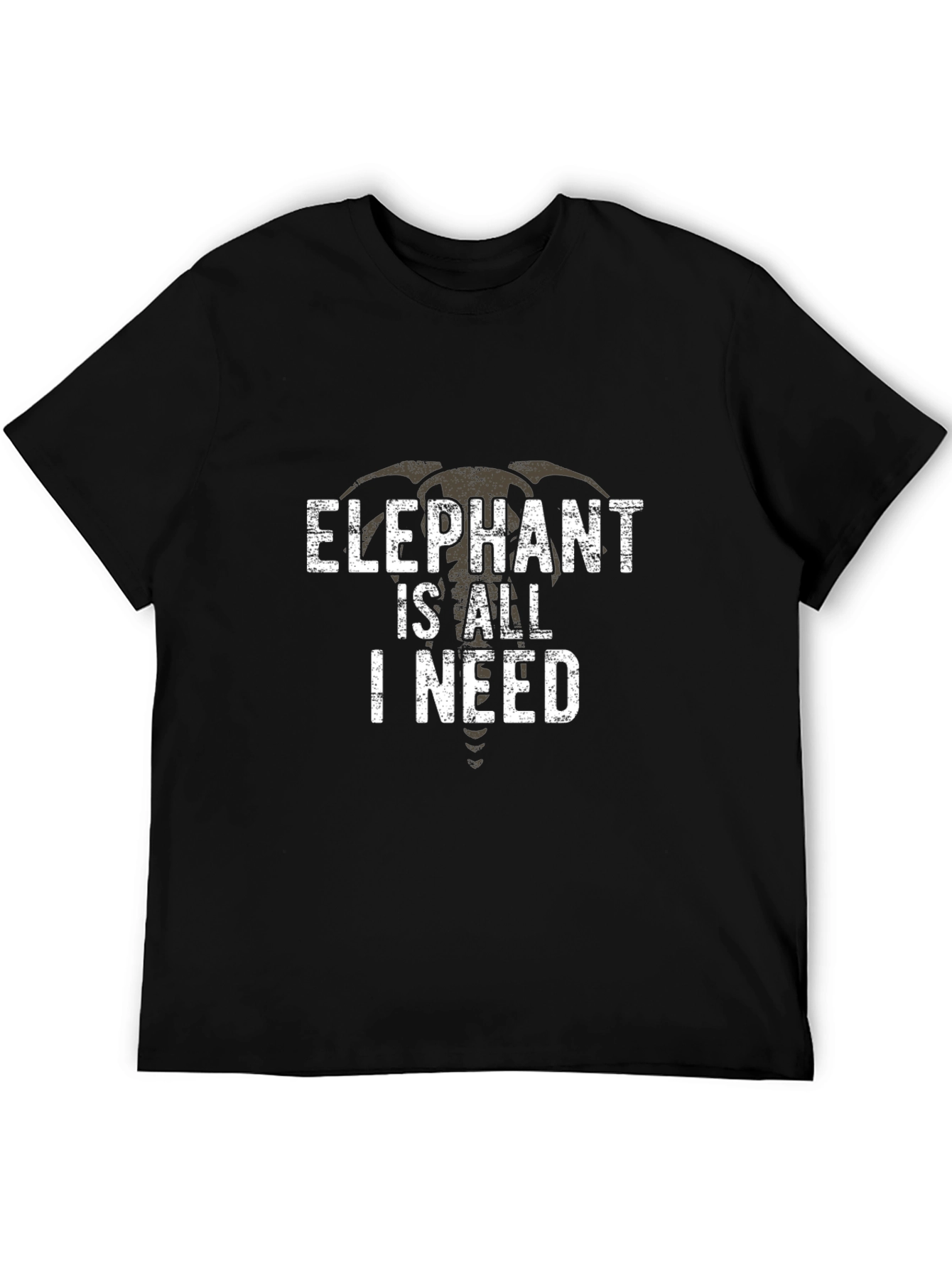Elephant Is All I Need Mens T-Shirt Black
