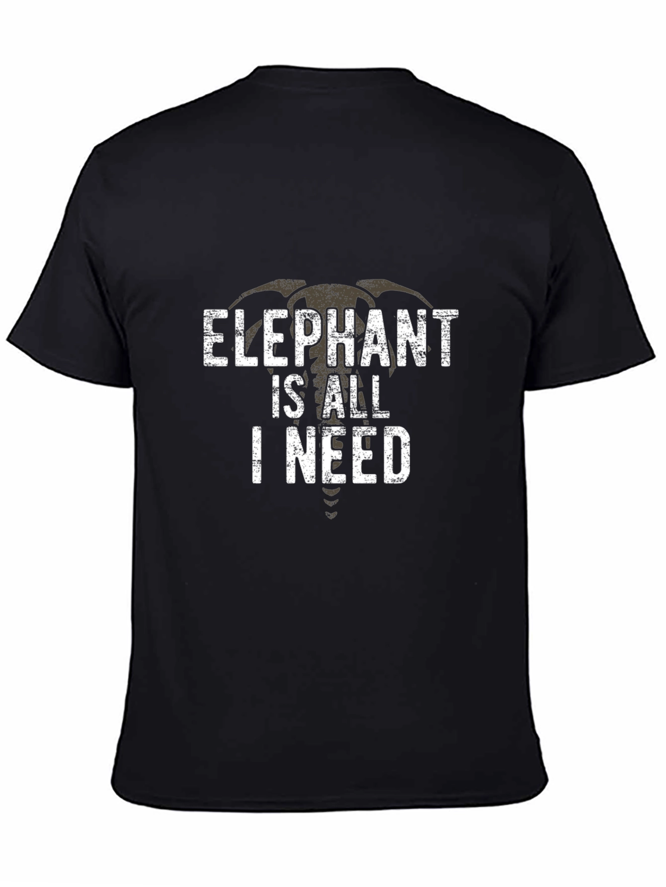 Elephant Is All I Need Mens T-Shirt Black