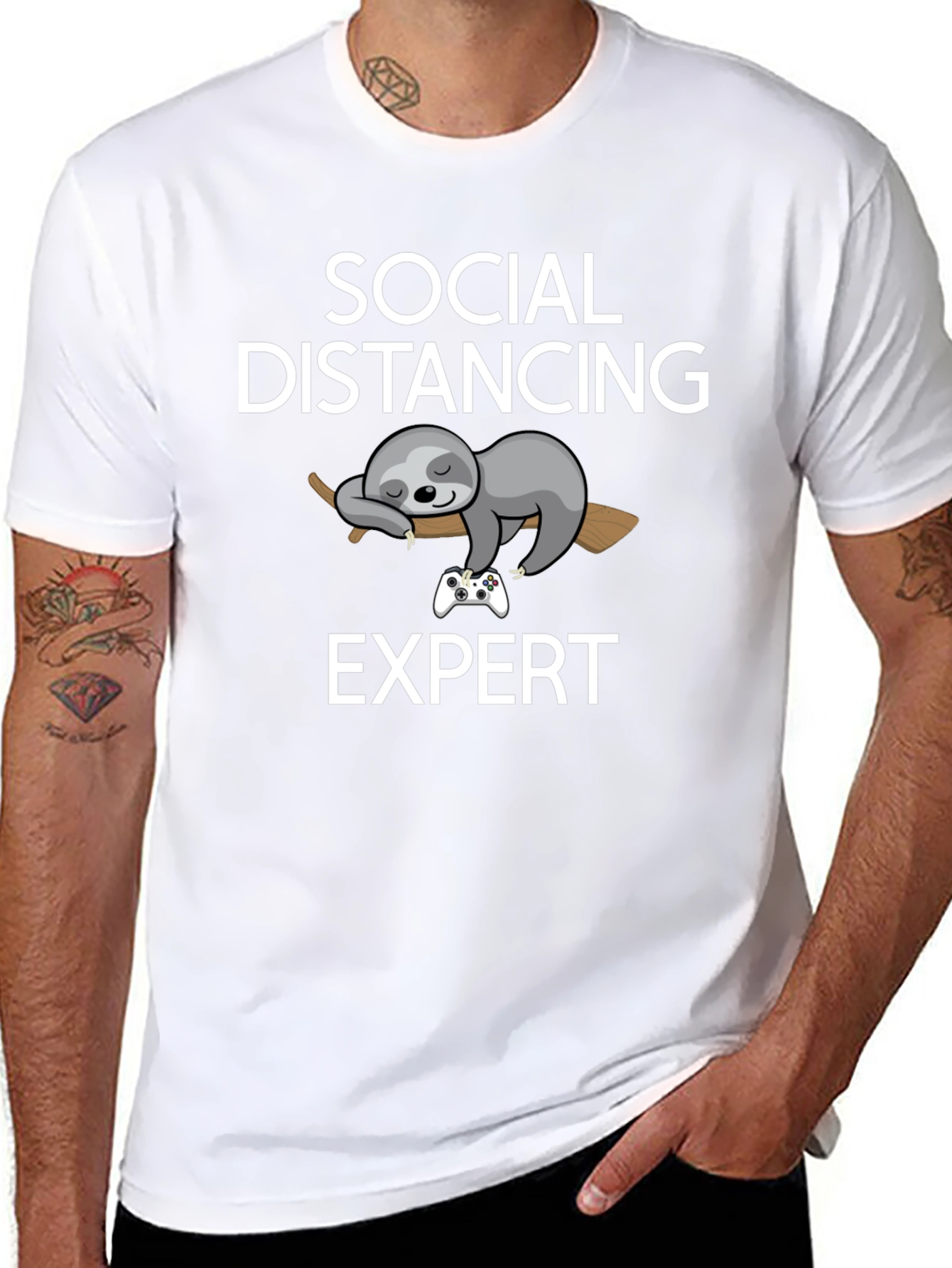 Social Distancing Expert Sloth Graphic Tee