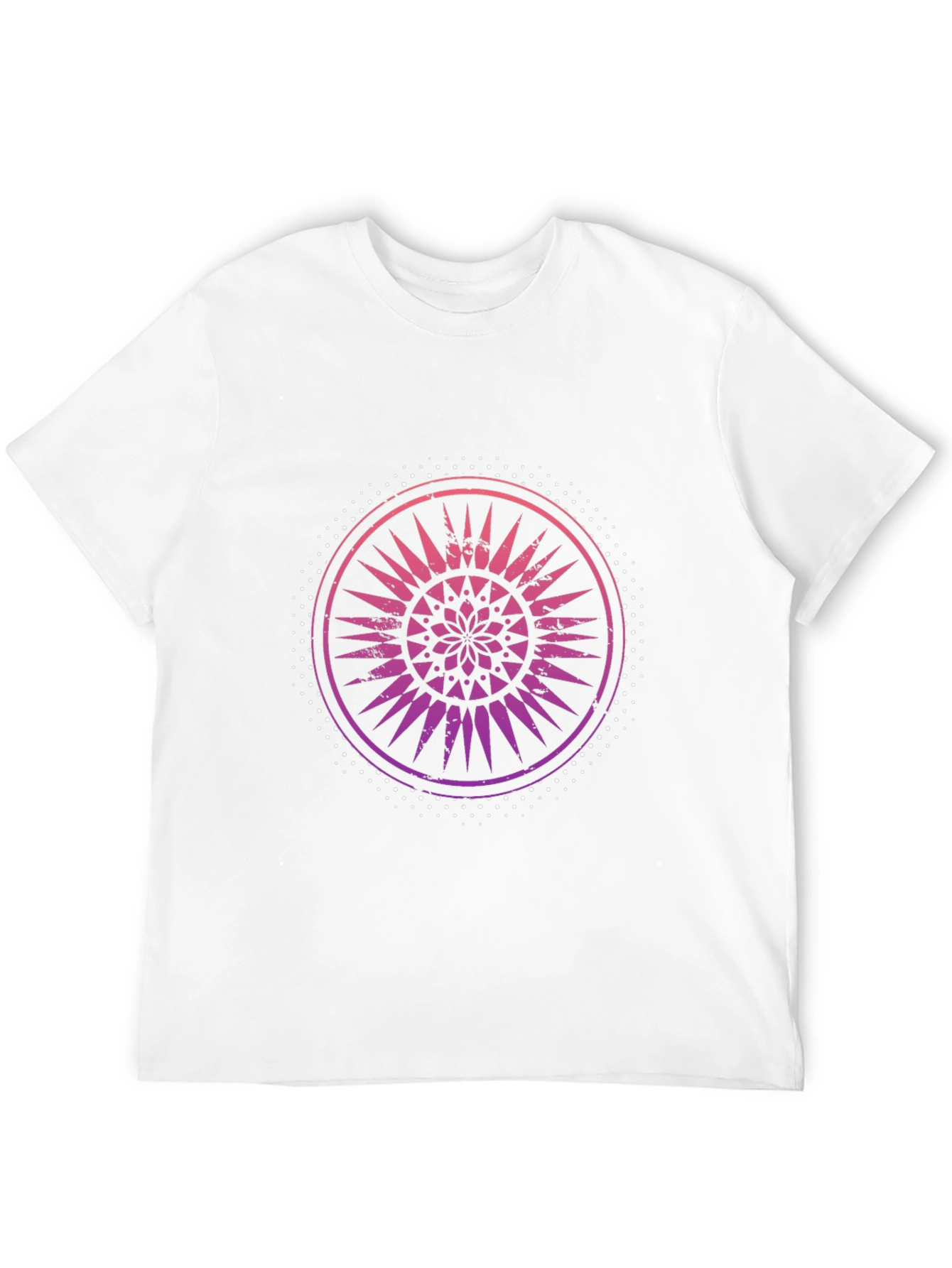 Black Tee with Gradient Mandala Graphic