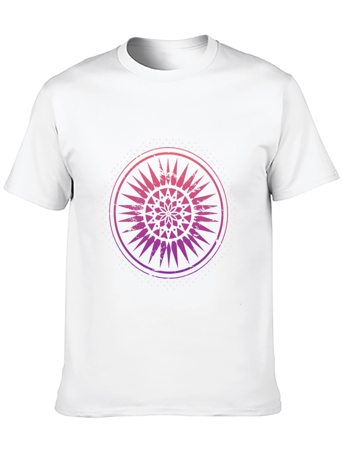 Black Tee with Gradient Mandala Graphic