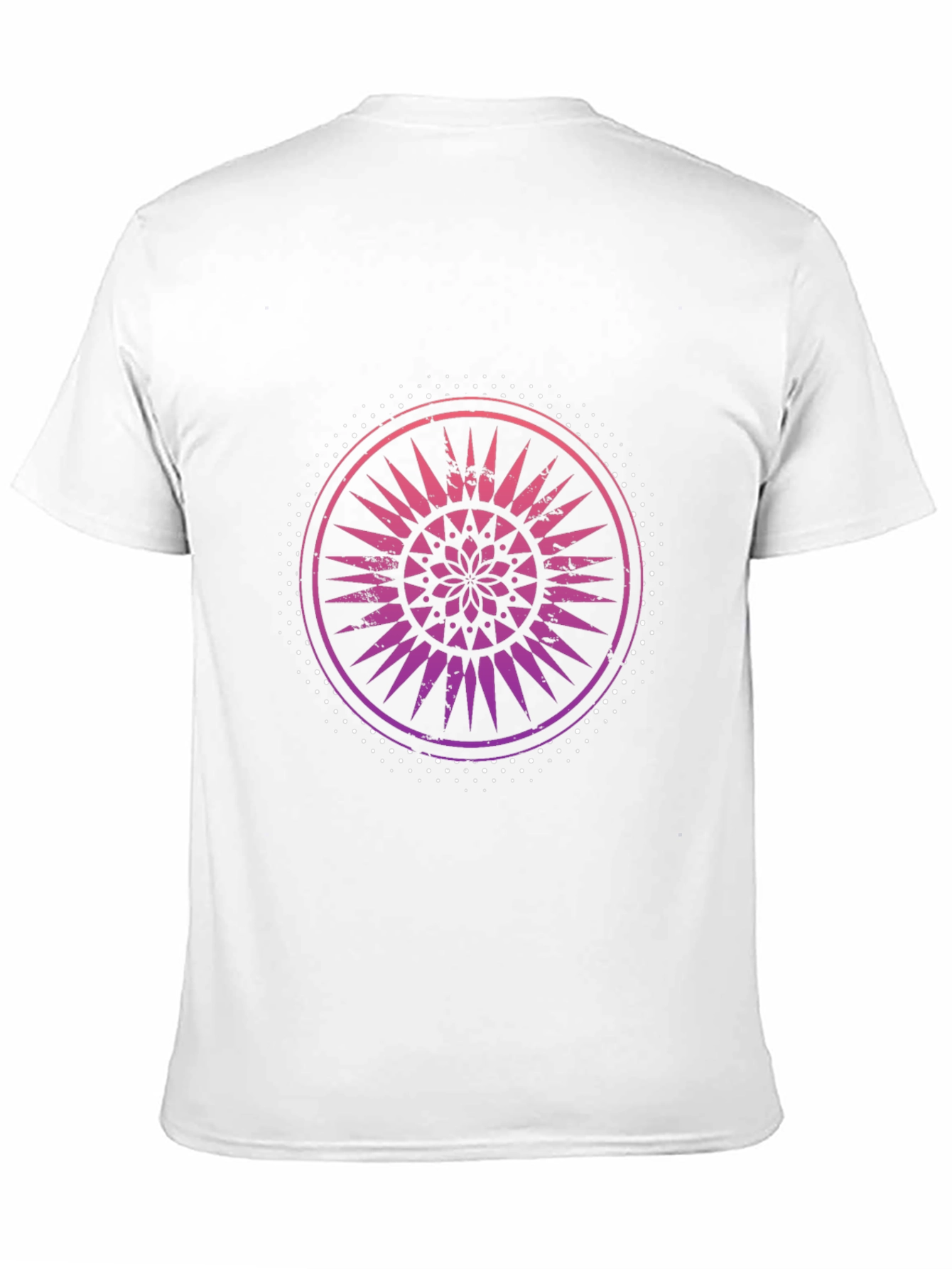 Black Tee with Gradient Mandala Graphic