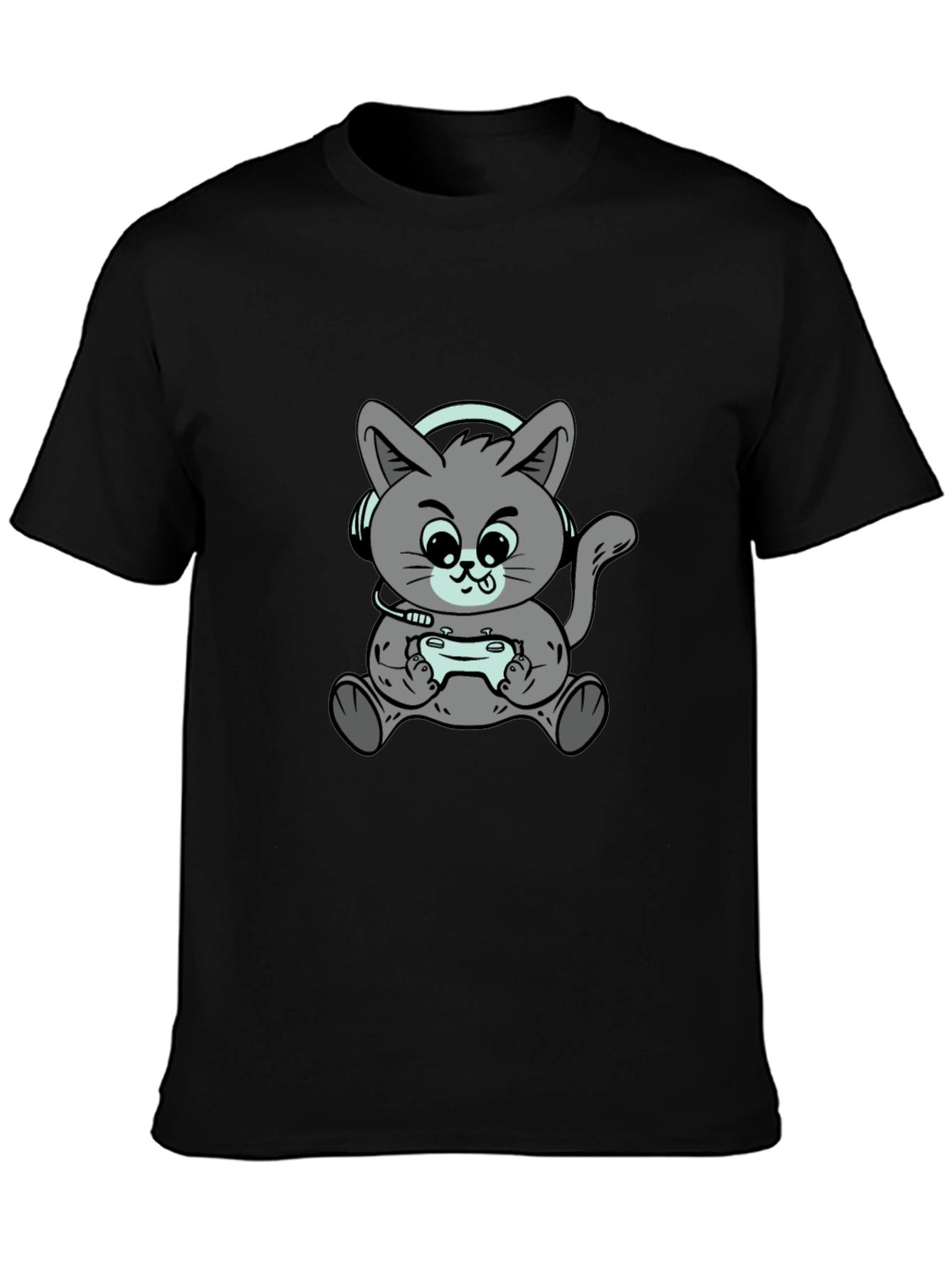 Gamer Cat Graphic T-Shirt - Cool Casual Tee
