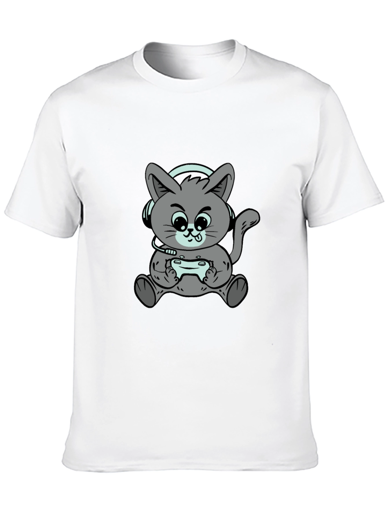 Gamer Cat Graphic T-Shirt - Cool Casual Tee