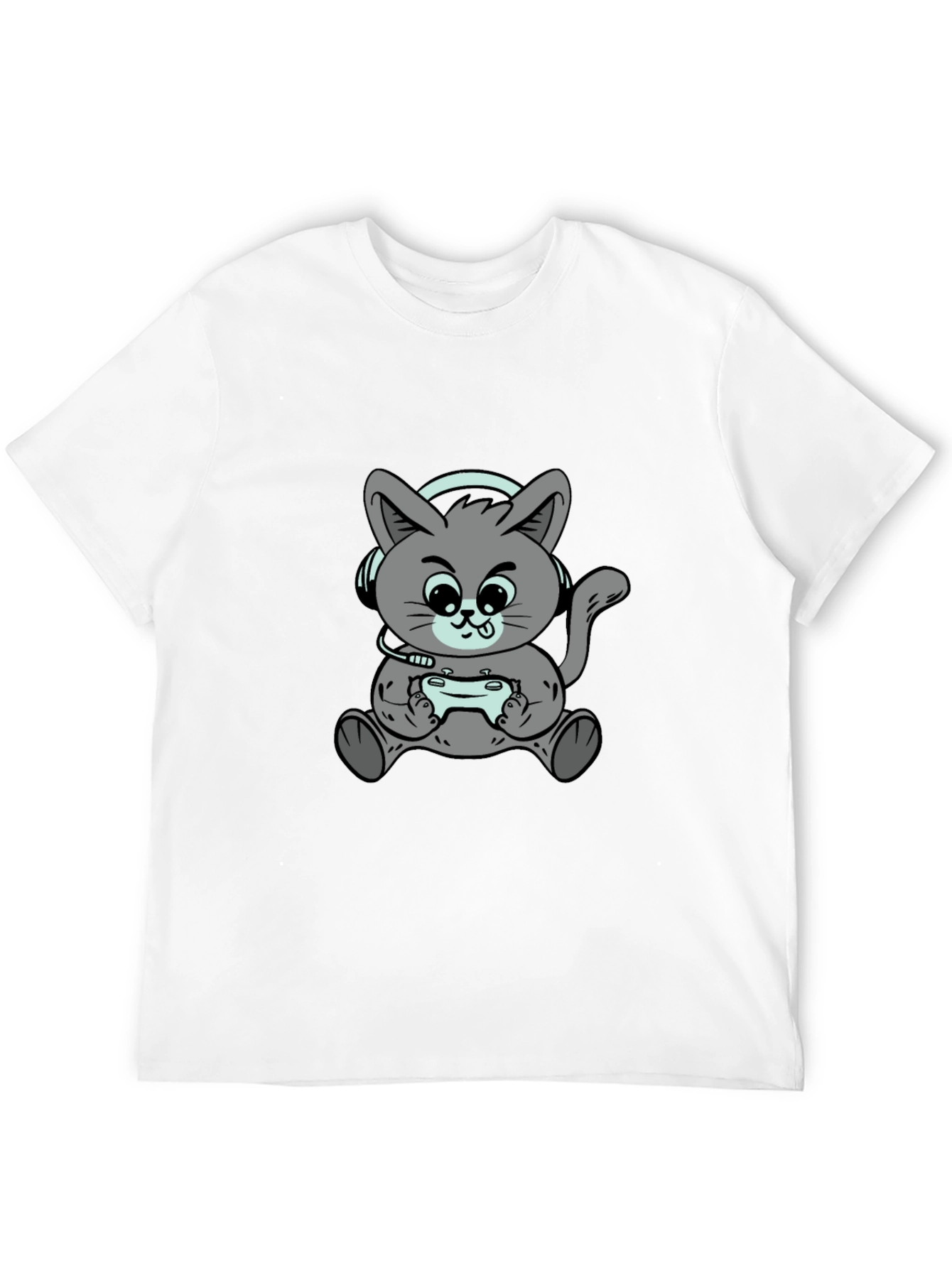 Gamer Cat Graphic T-Shirt - Cool Casual Tee