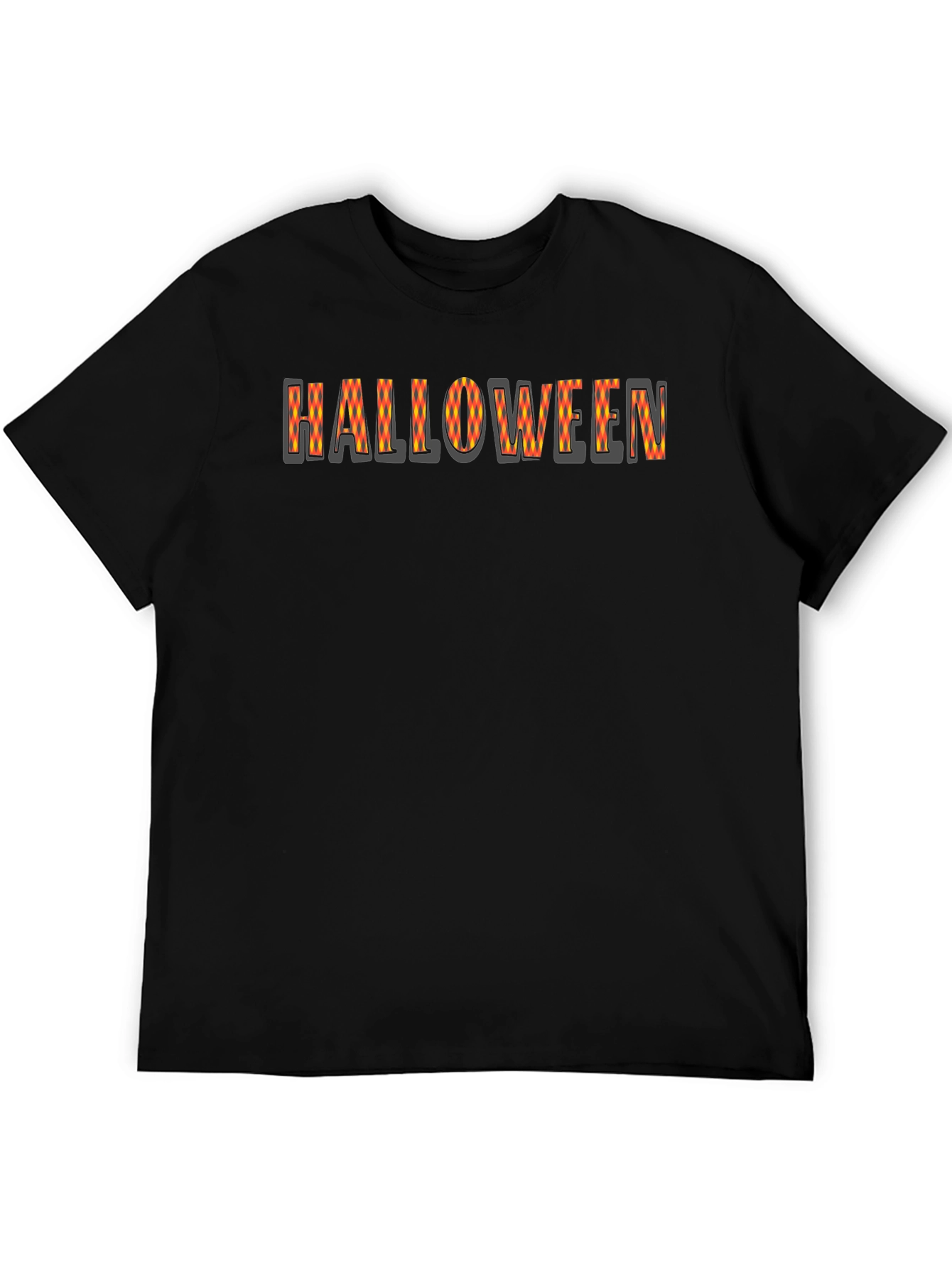 Halloween Pattern Graphic Black T-Shirt