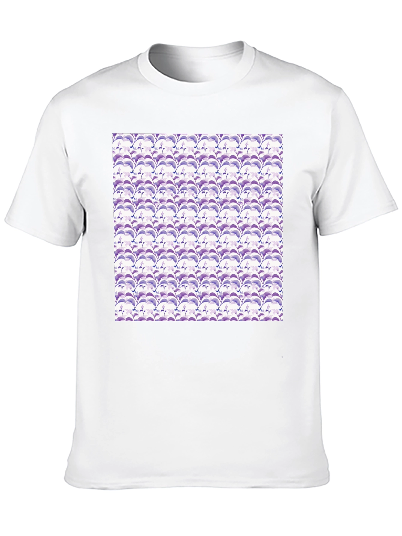 Stylish Black Tee with Abstract Purple Pattern