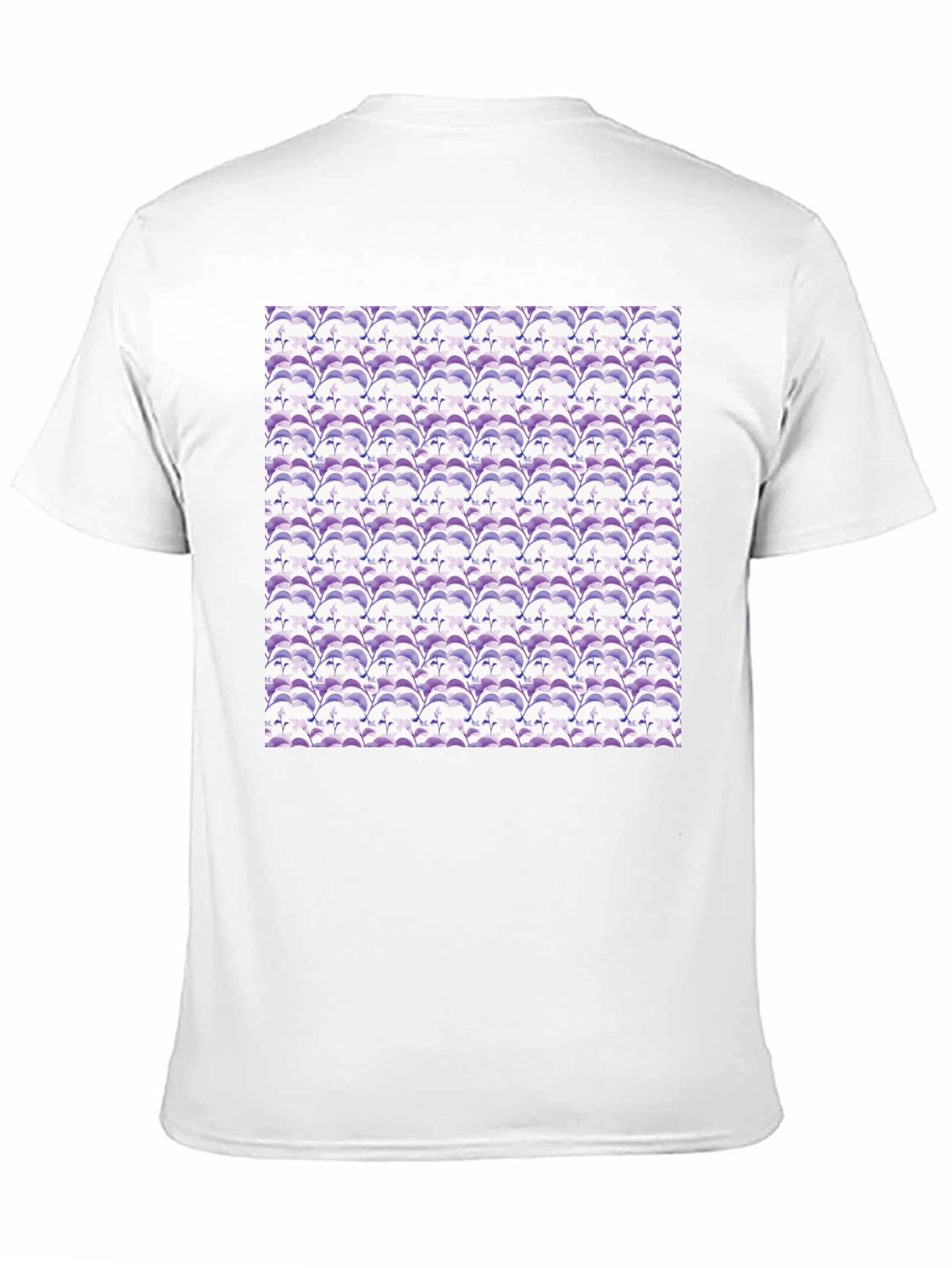 Stylish Black Tee with Abstract Purple Pattern