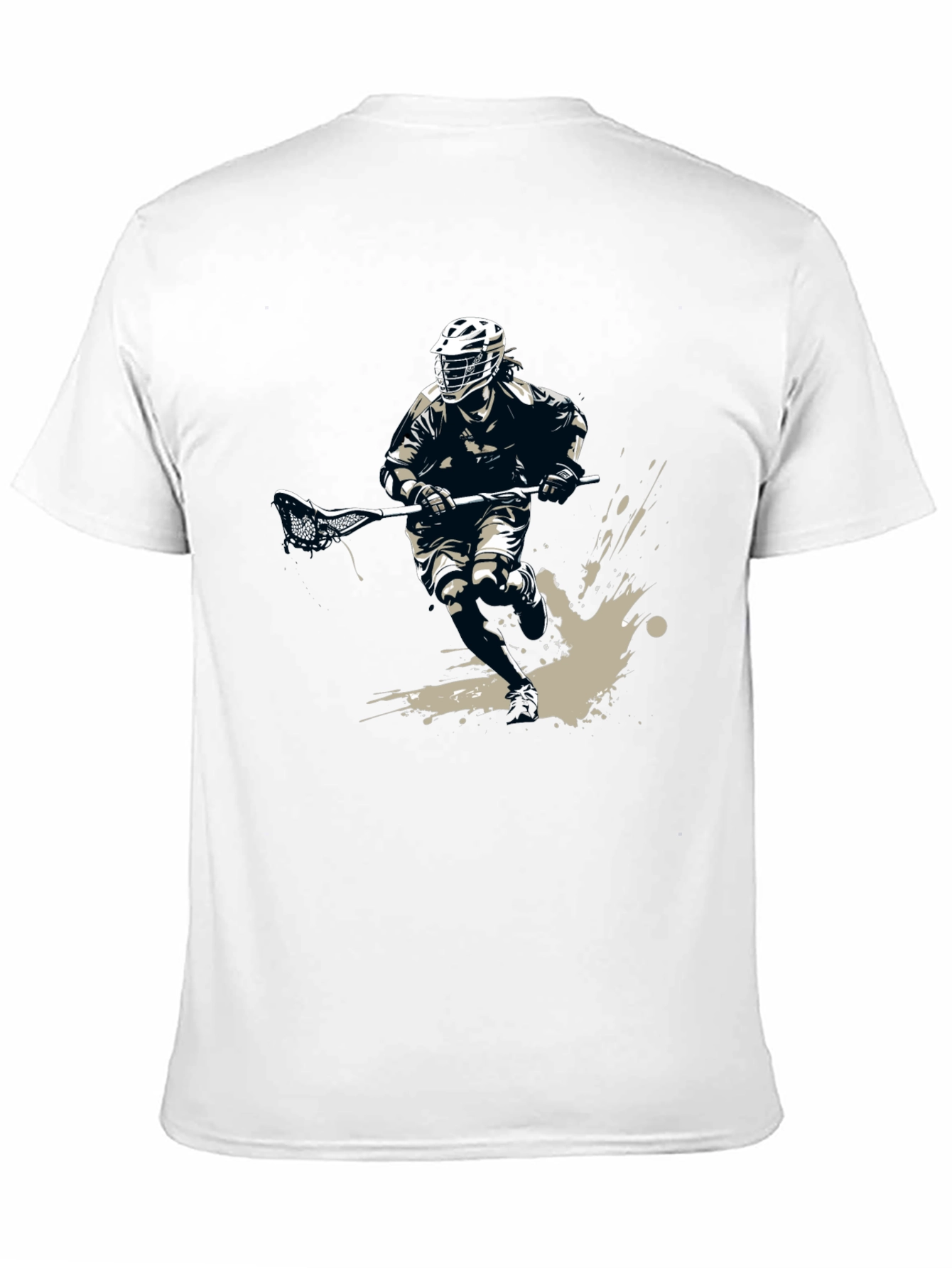 Lacrosse Player Graphic Tee - Black Casual Shirt