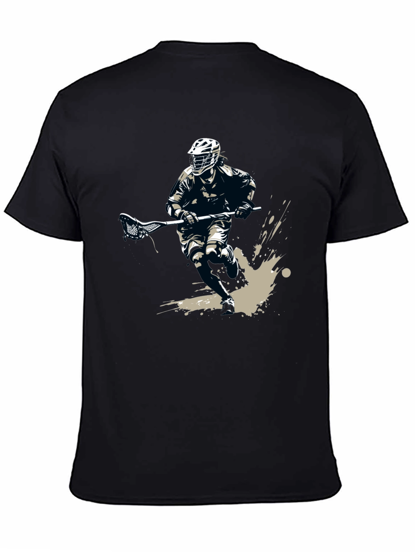 Lacrosse Player Graphic Tee - Black Casual Shirt
