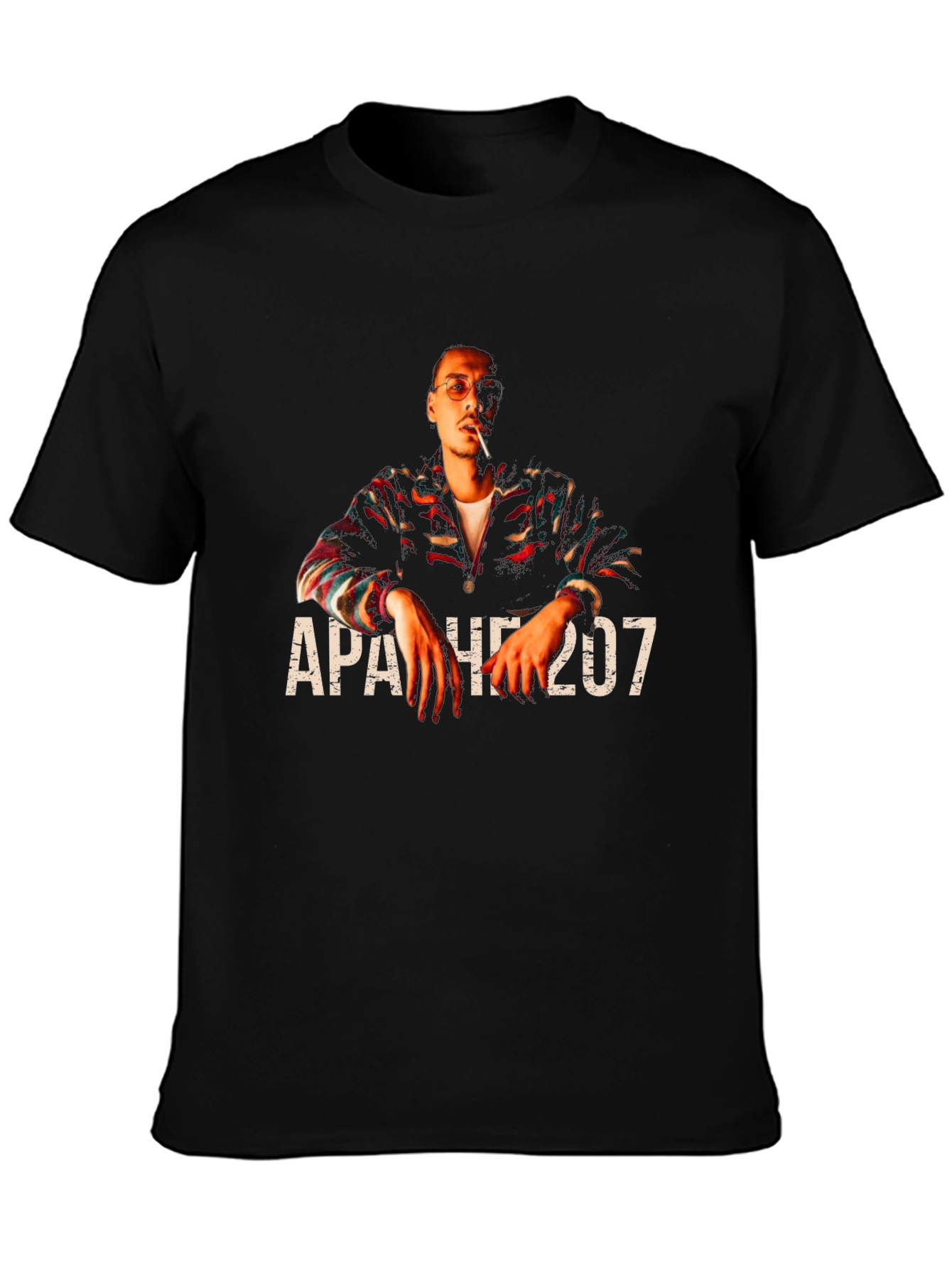 Apache 207 Graphic Print Black T-Shirt
