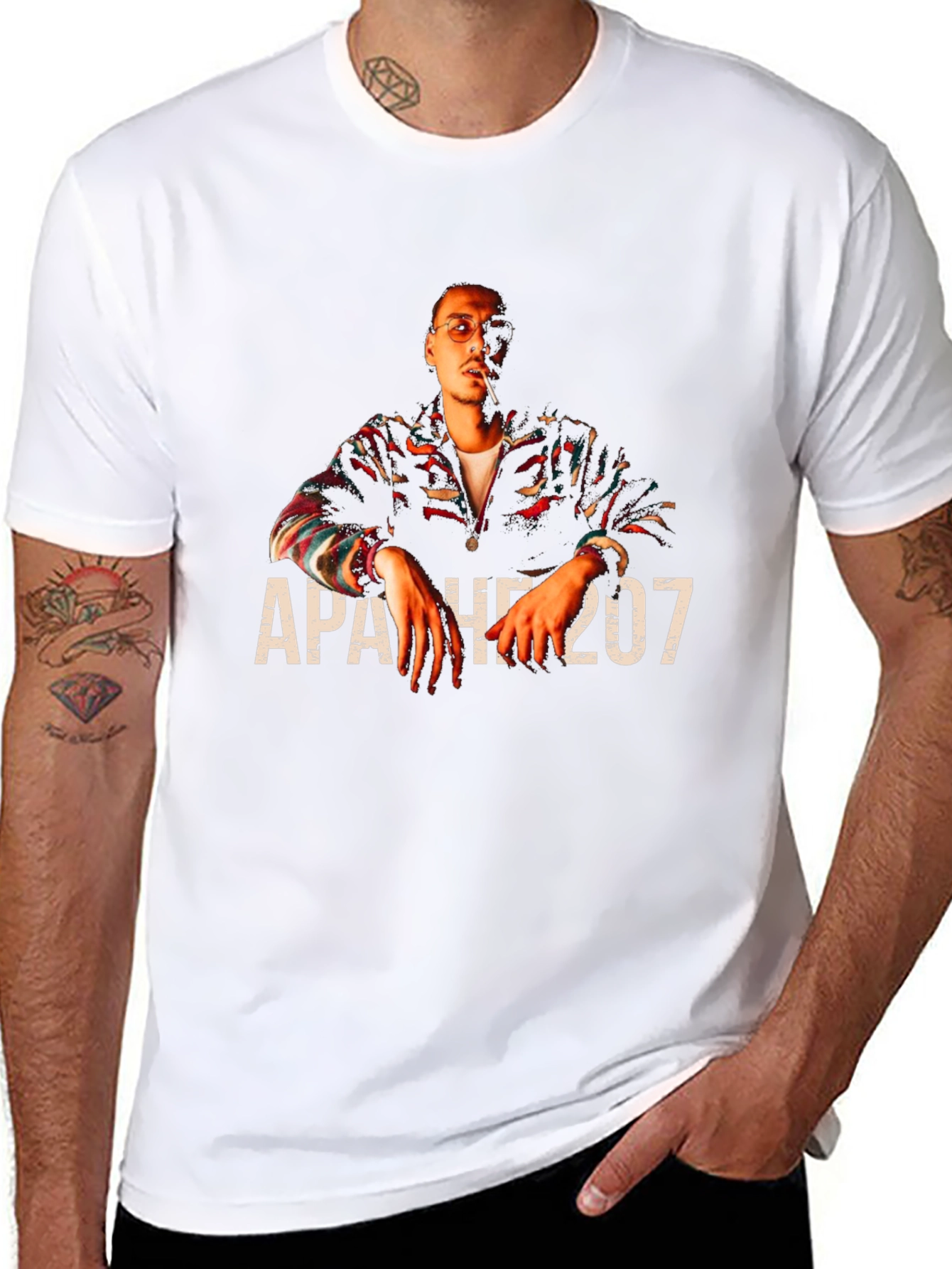 Apache 207 Graphic Print Black T-Shirt