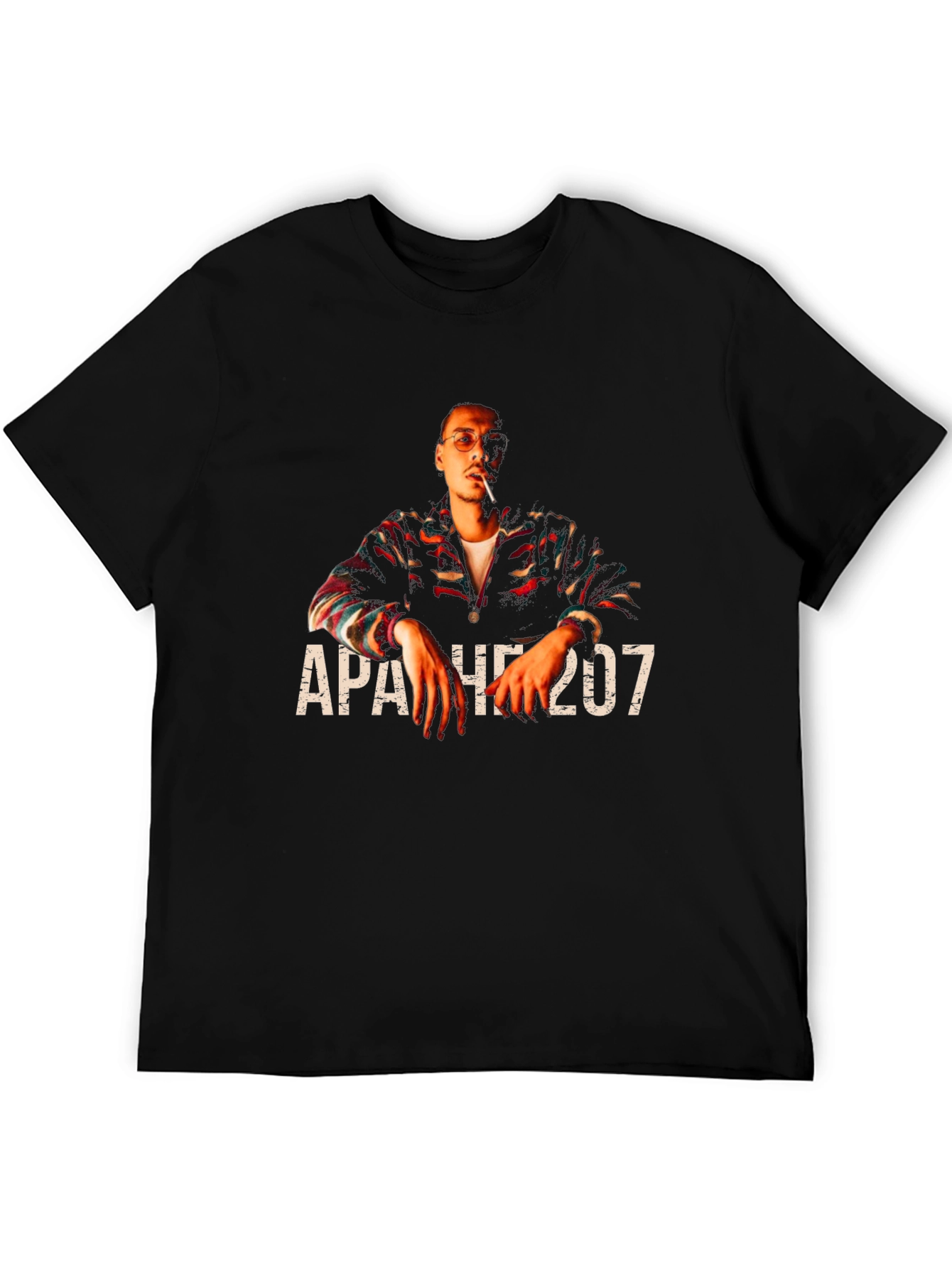 Apache 207 Graphic Print Black T-Shirt