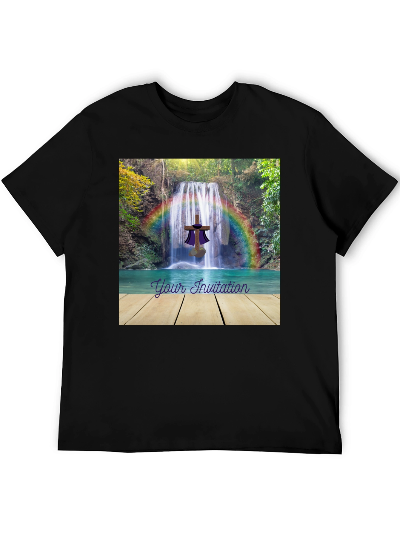 Waterfall Cross Graphic Tee - Your Invitation