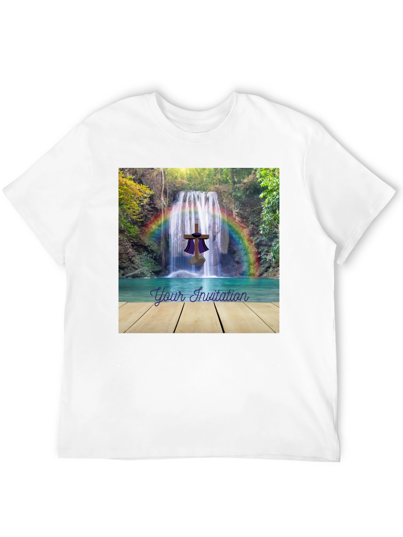 Waterfall Cross Graphic Tee - Your Invitation