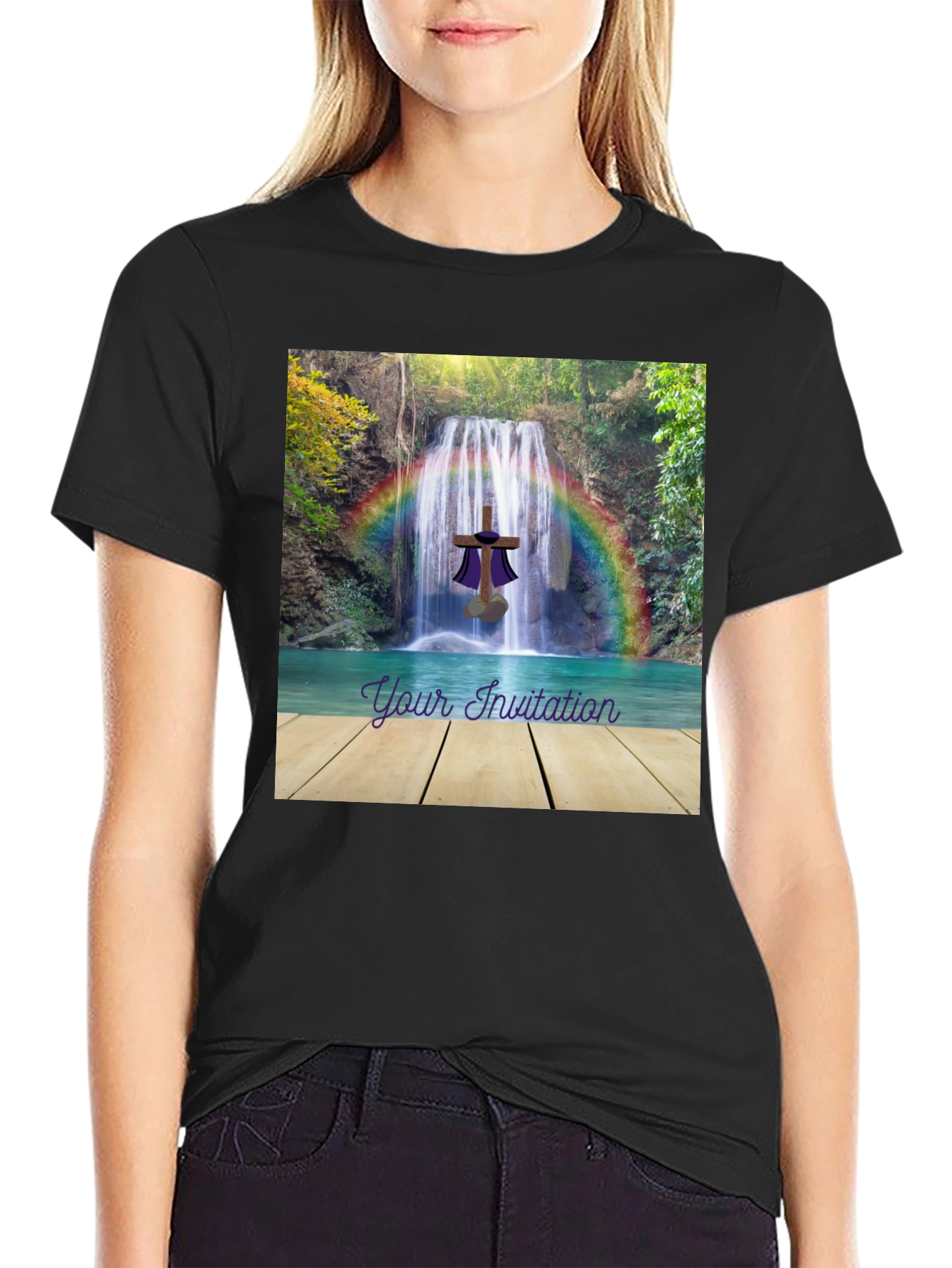 Waterfall Cross Graphic Tee - Your Invitation